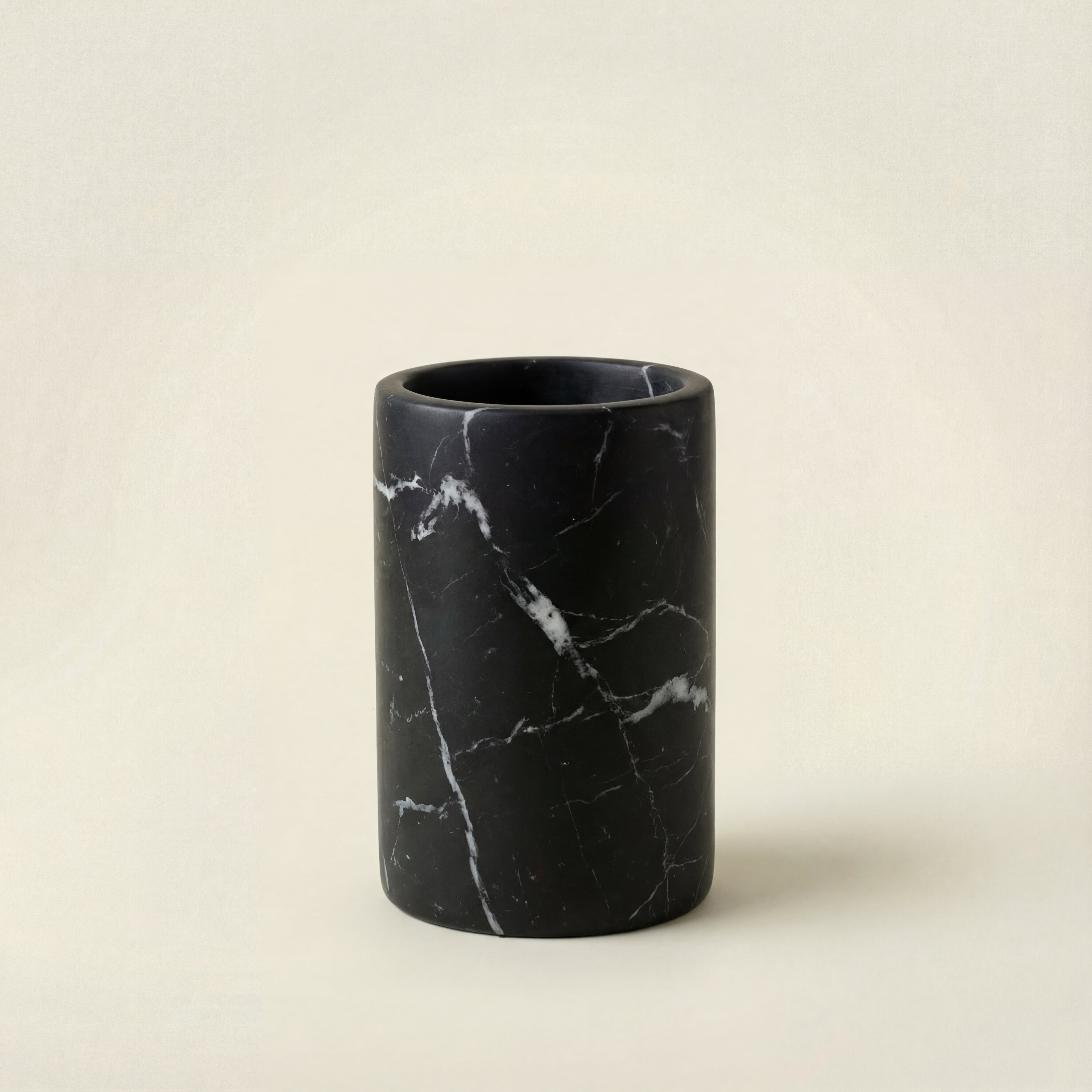 Bicchiere Portaspazzolini in Marmo Nero Marquina - Collezione Minimal