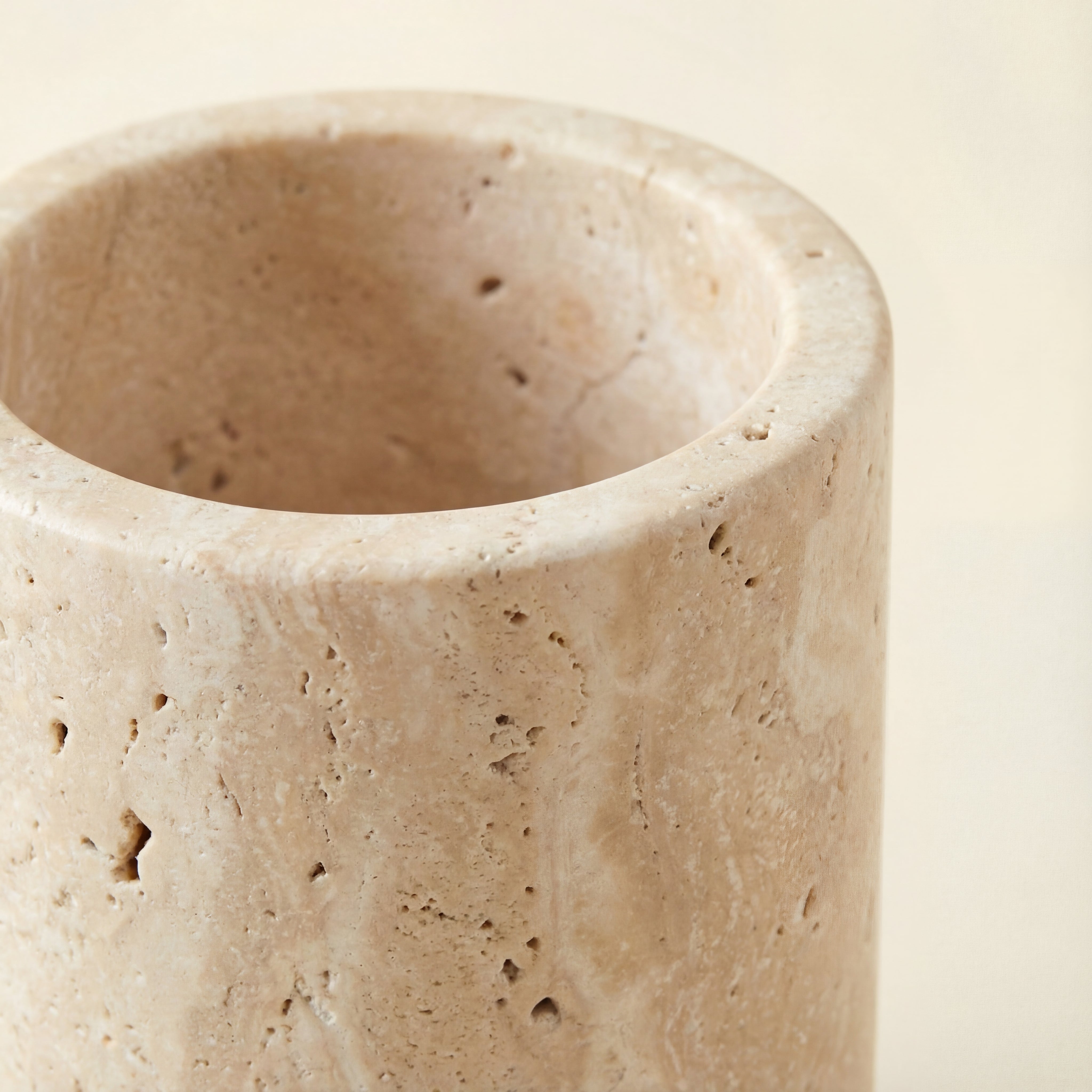 Bicchiere Portaspazzolini in Travertino - Collezione Minimal