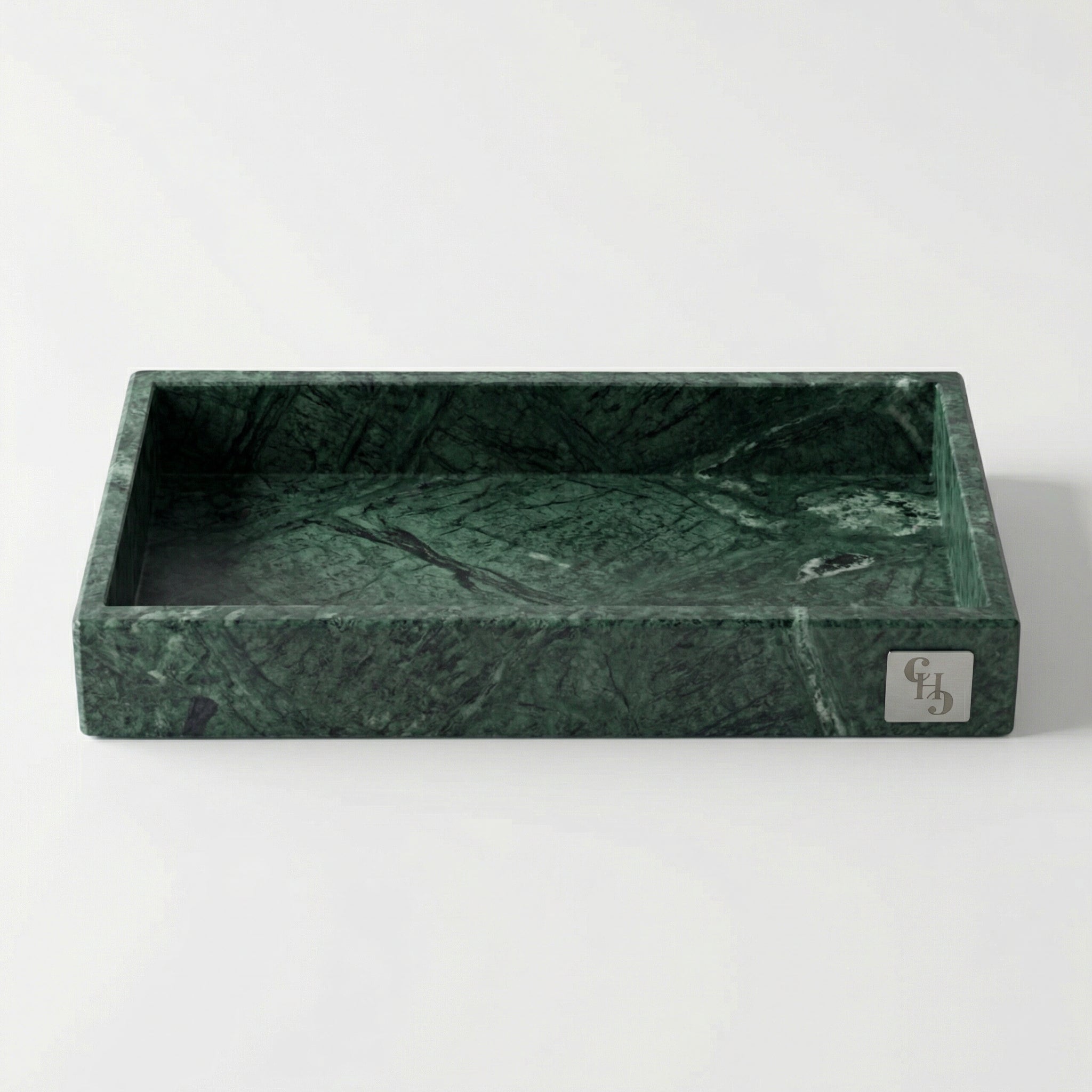 Vassoio Rettangolare in Marmo Verde Guatemala