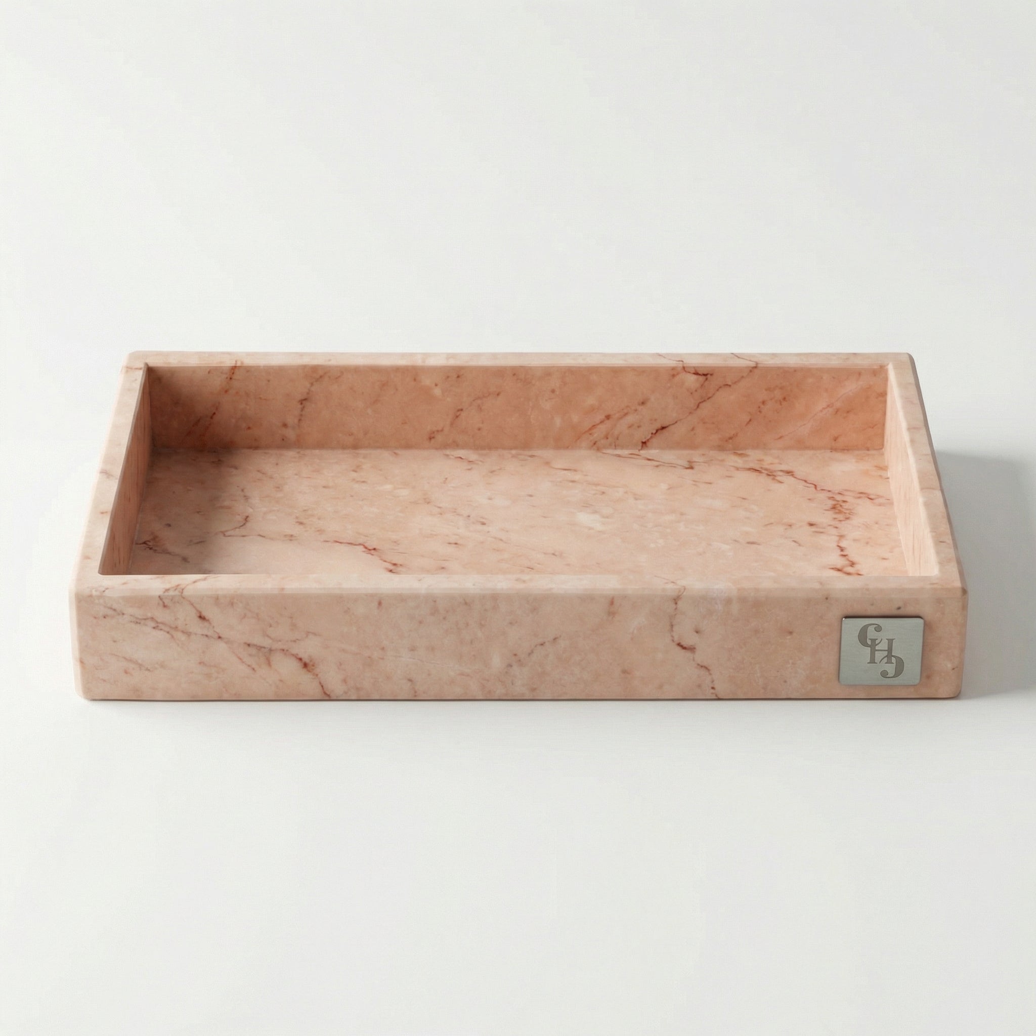 Vassoio Rettangolare in Marmo Rosa Portogallo