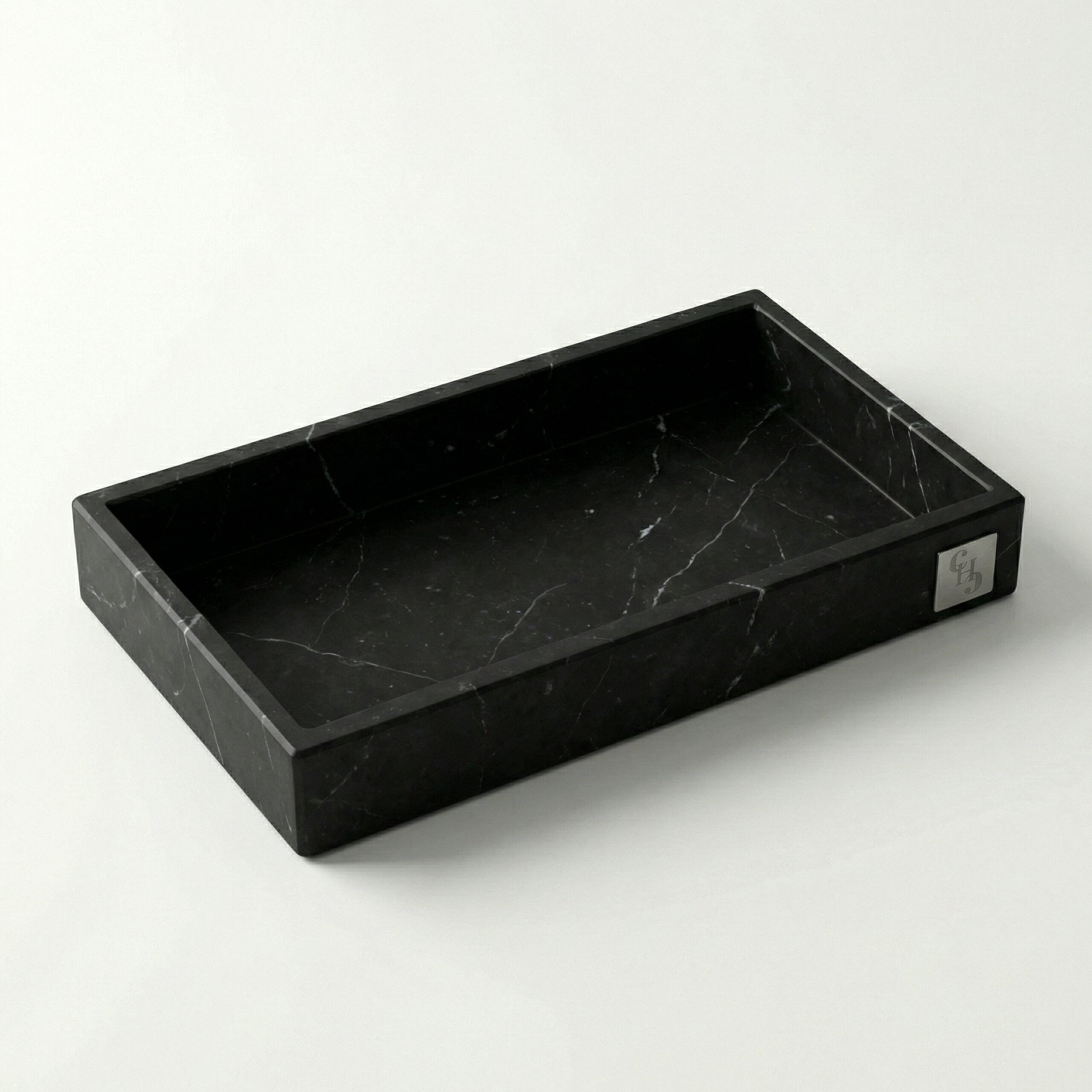 Vassoio Rettangolare in Marmo Nero Marquina
