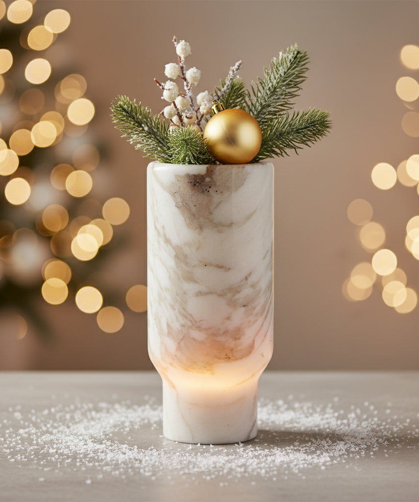 Vaso "Rocket" in Marmo Calacatta