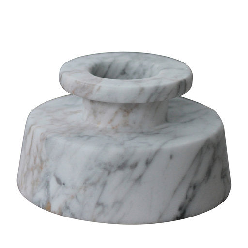 Vaso Bruciato in Marmo Bianco Carrara con venature uniche, decorazione elegante per la casa