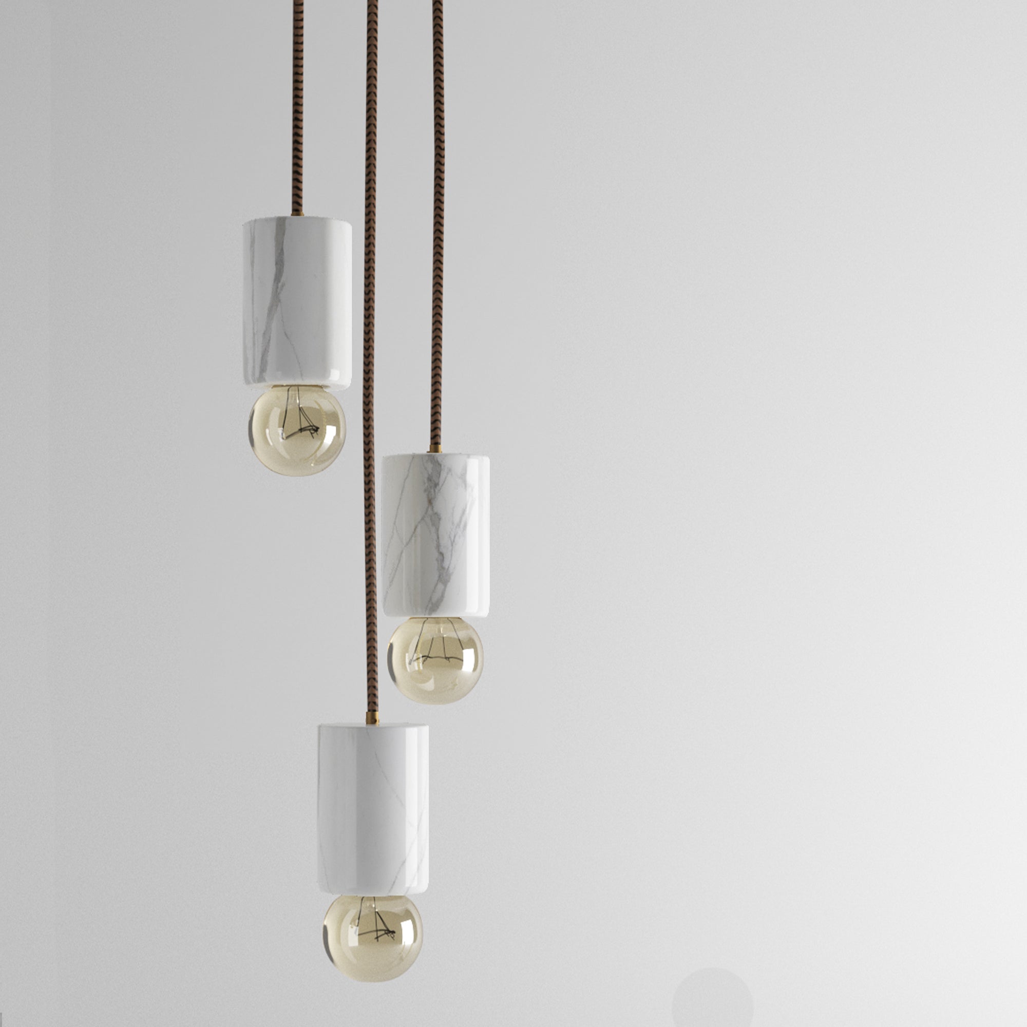 Lampadario in Marmo Statuario - Eleganza Artigianale per la Tua Casa