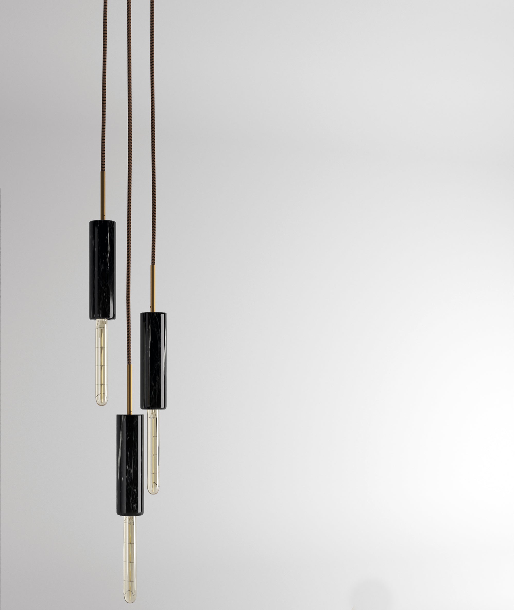 Lampadario in Marmo Nero Marquina con venature uniche, illuminazione elegante per la casa