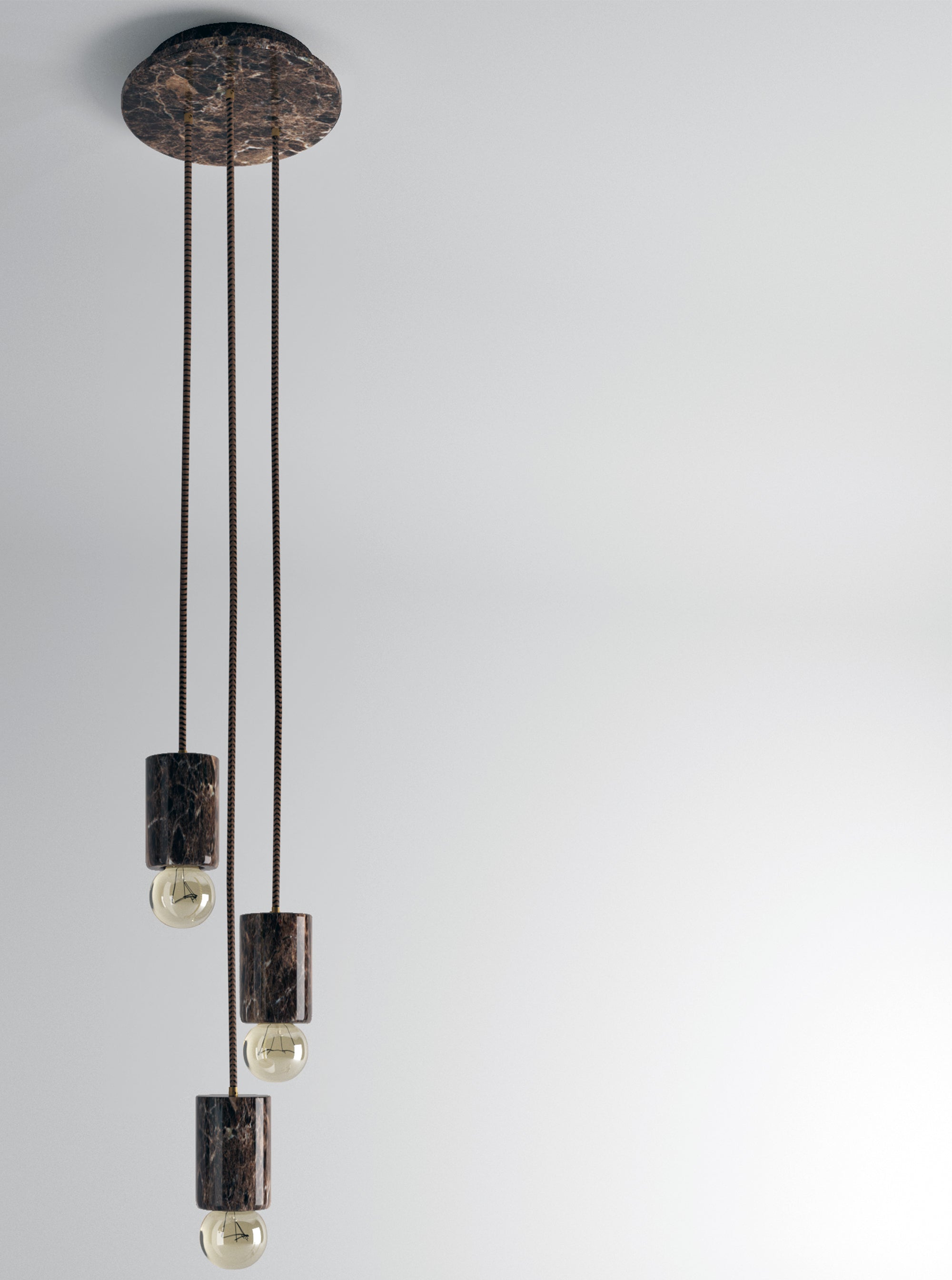 Lampadario in Marmo Emperador Dark - Eleganza Artigianale per la Tua Casa