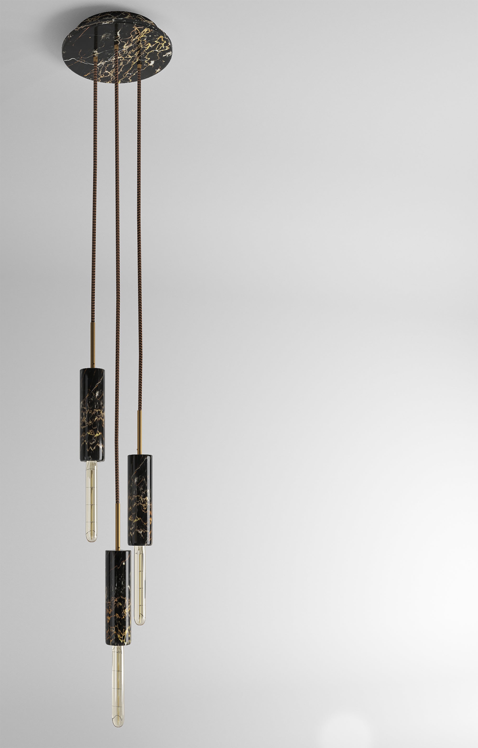 Lampadario in Marmo Portoro con venature dorate uniche, illuminazione elegante per la casa