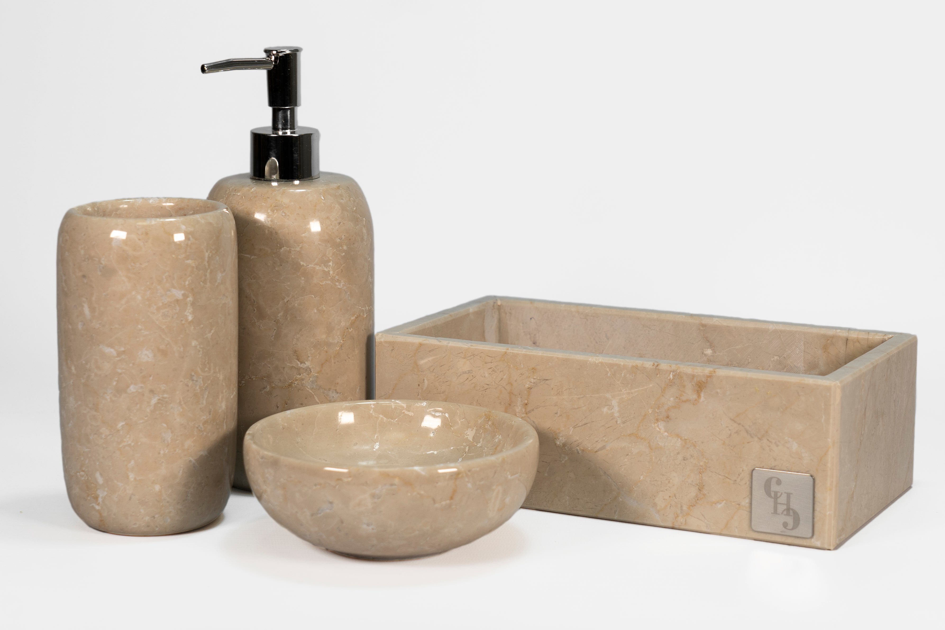 Set da Bagno in Marmo Botticino Modello "Elegant"