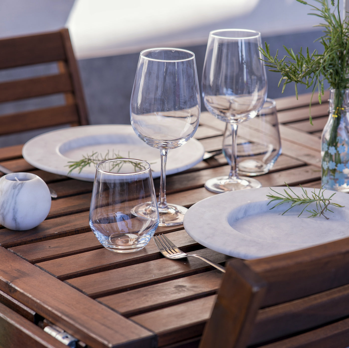 Set di 4 Sotto Piatti in Marmo di Carrara