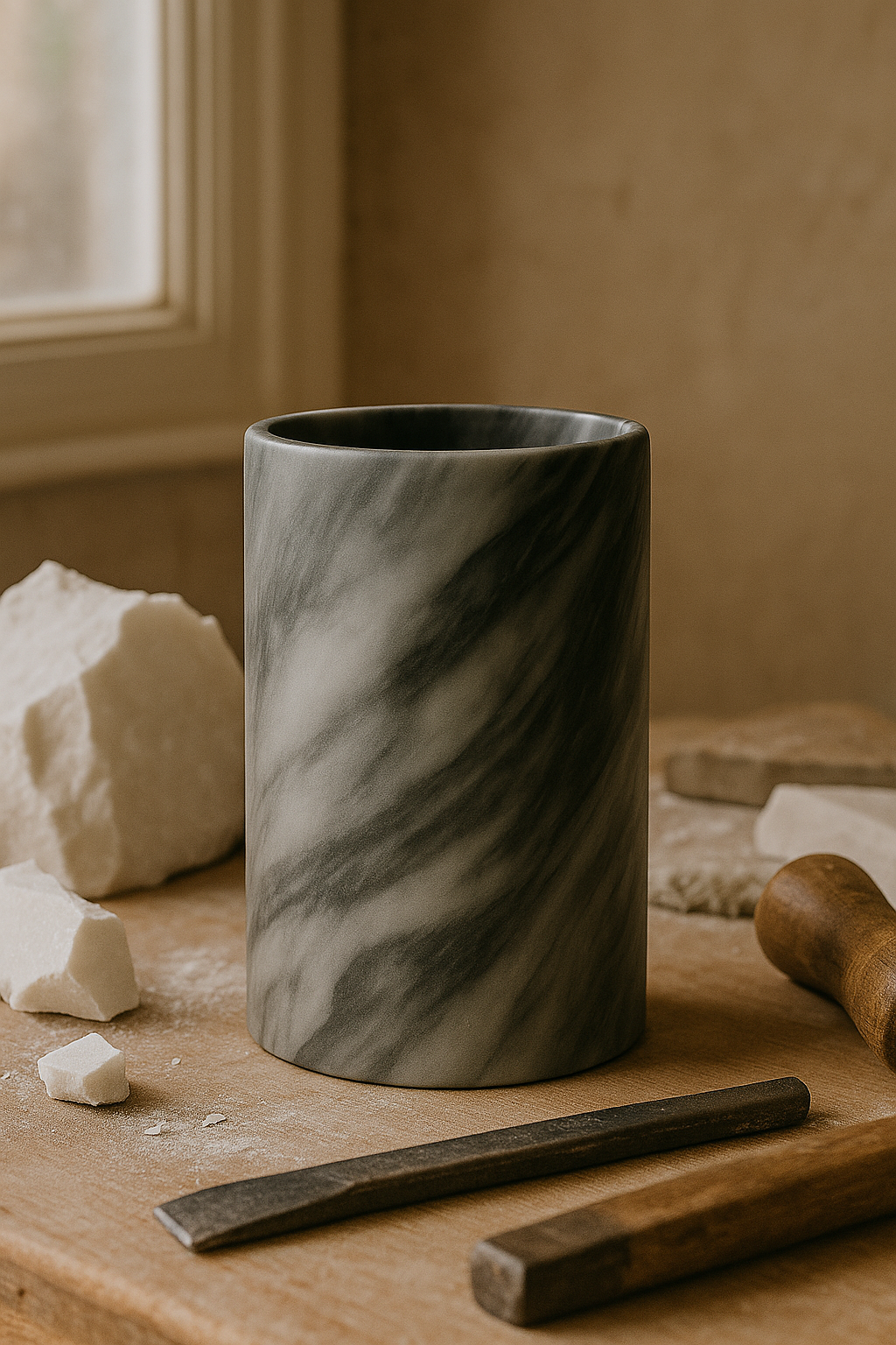 Porta Bottiglie in Marmo Bardiglio