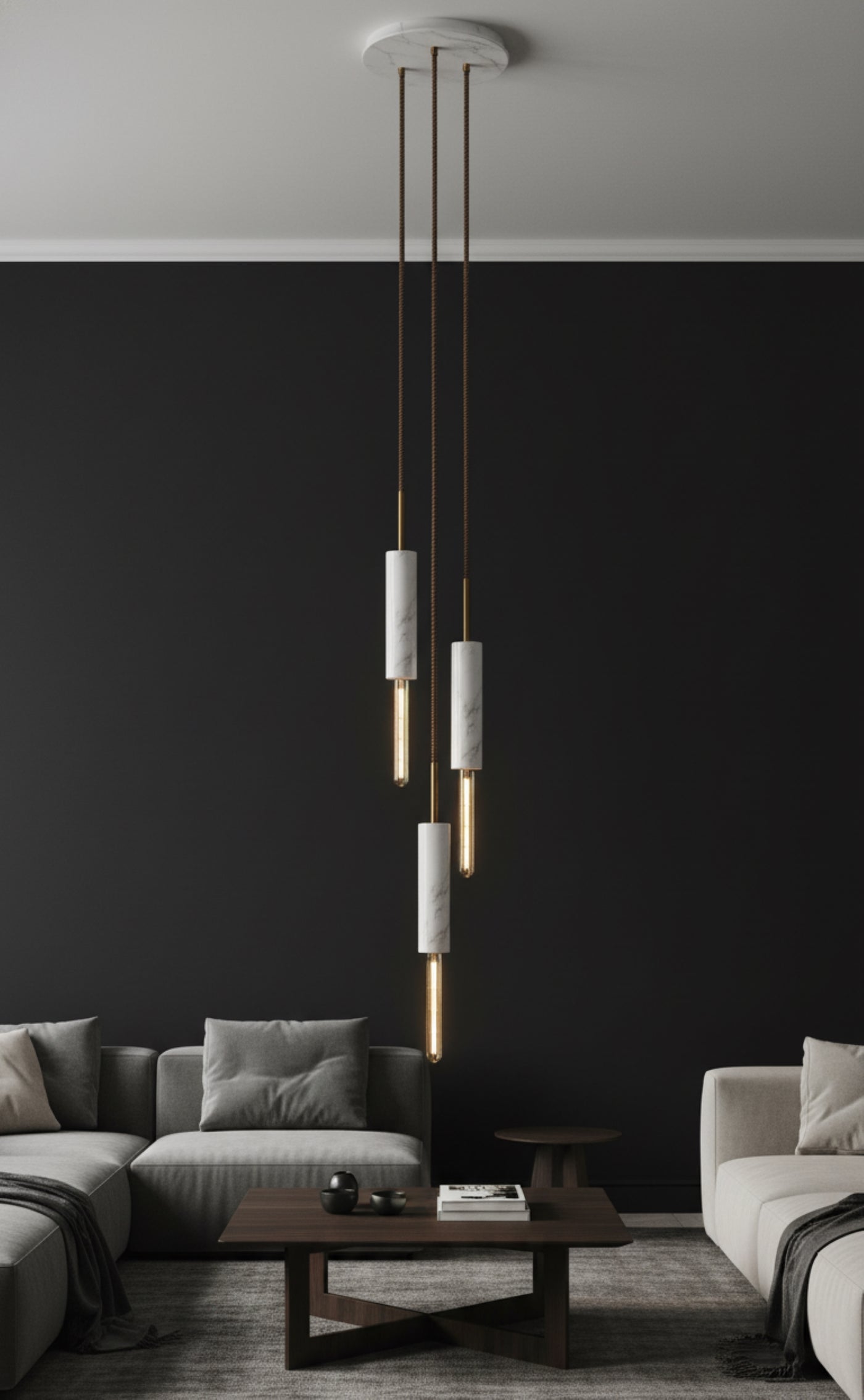 Lampadario in Marmo Statuario Modello Jedi