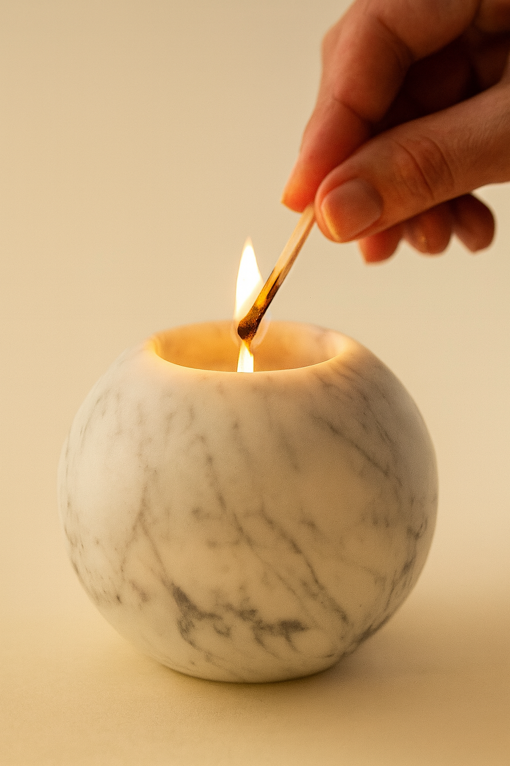 Porta Candela 'Ball' in Marmo