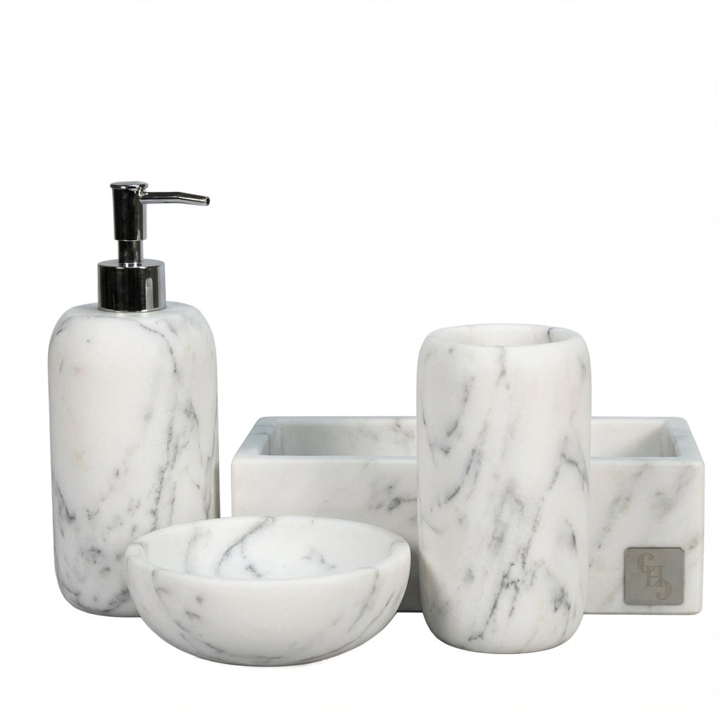 Set da Bagno in Marmo Statuario Modello "Elegant"