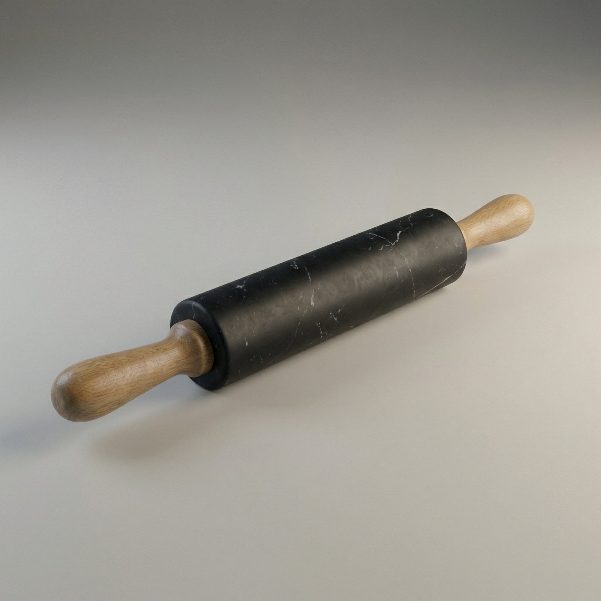 Mattarello in Marmo Nero Marquina e Legno Rovere | Design Cucina