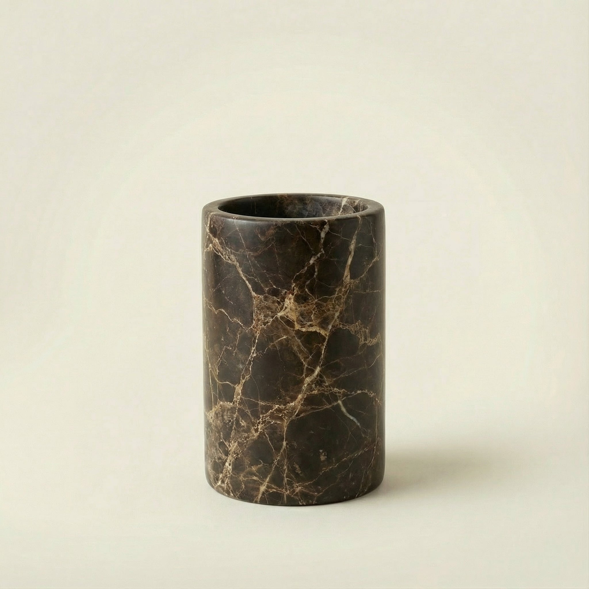 Bicchiere Portaspazzolini in Emperador Dark - Collezione Minimal