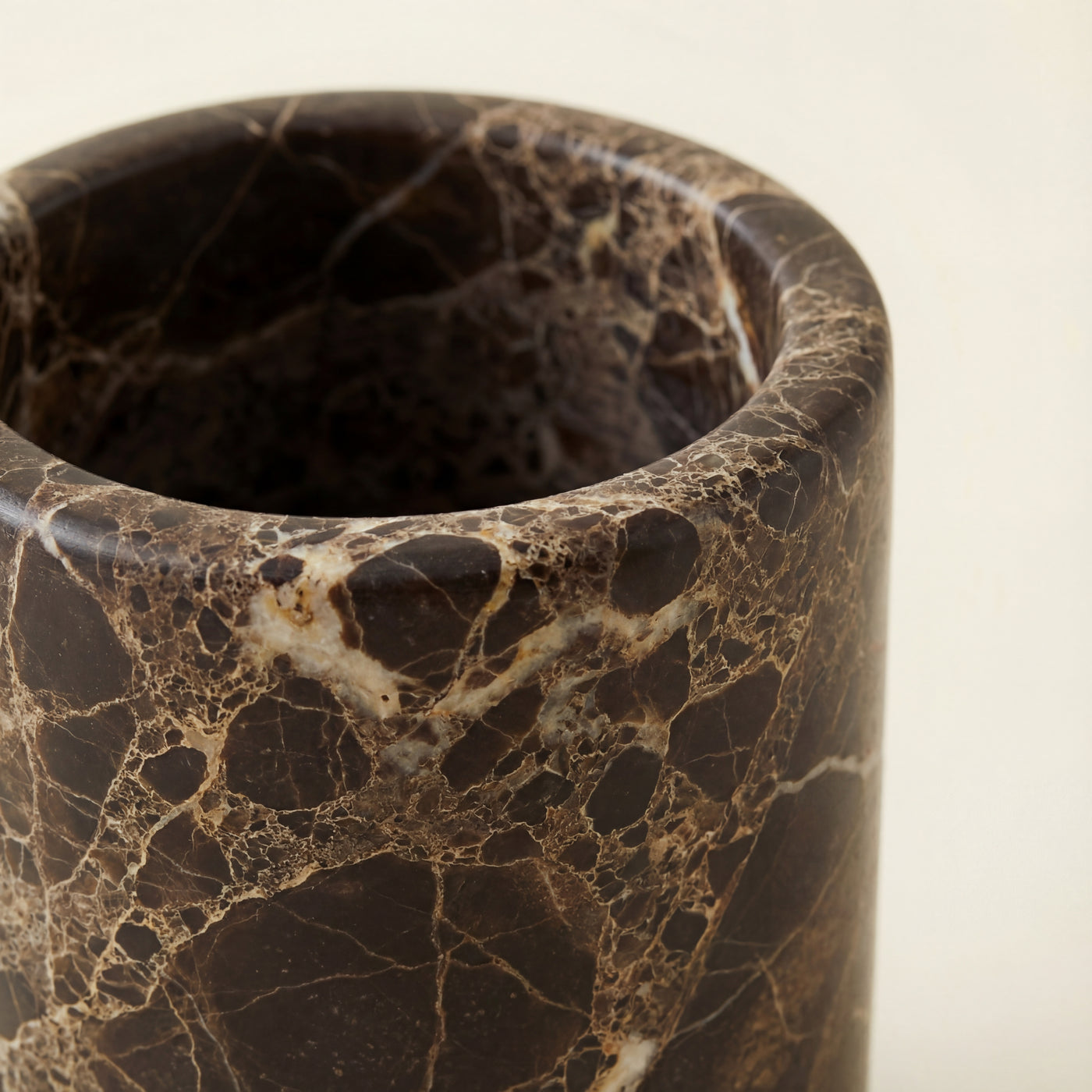 Bicchiere Portaspazzolini in Emperador Dark - Collezione Minimal