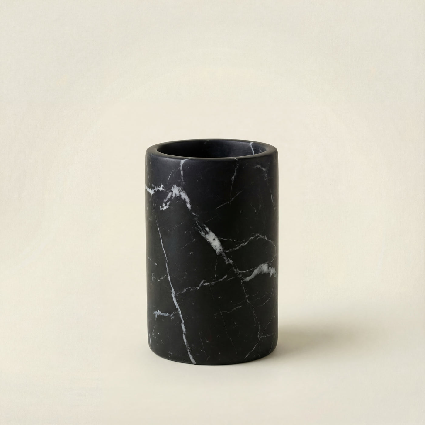Bicchiere Portaspazzolini in Marmo Nero Marquina - Collezione Minimal