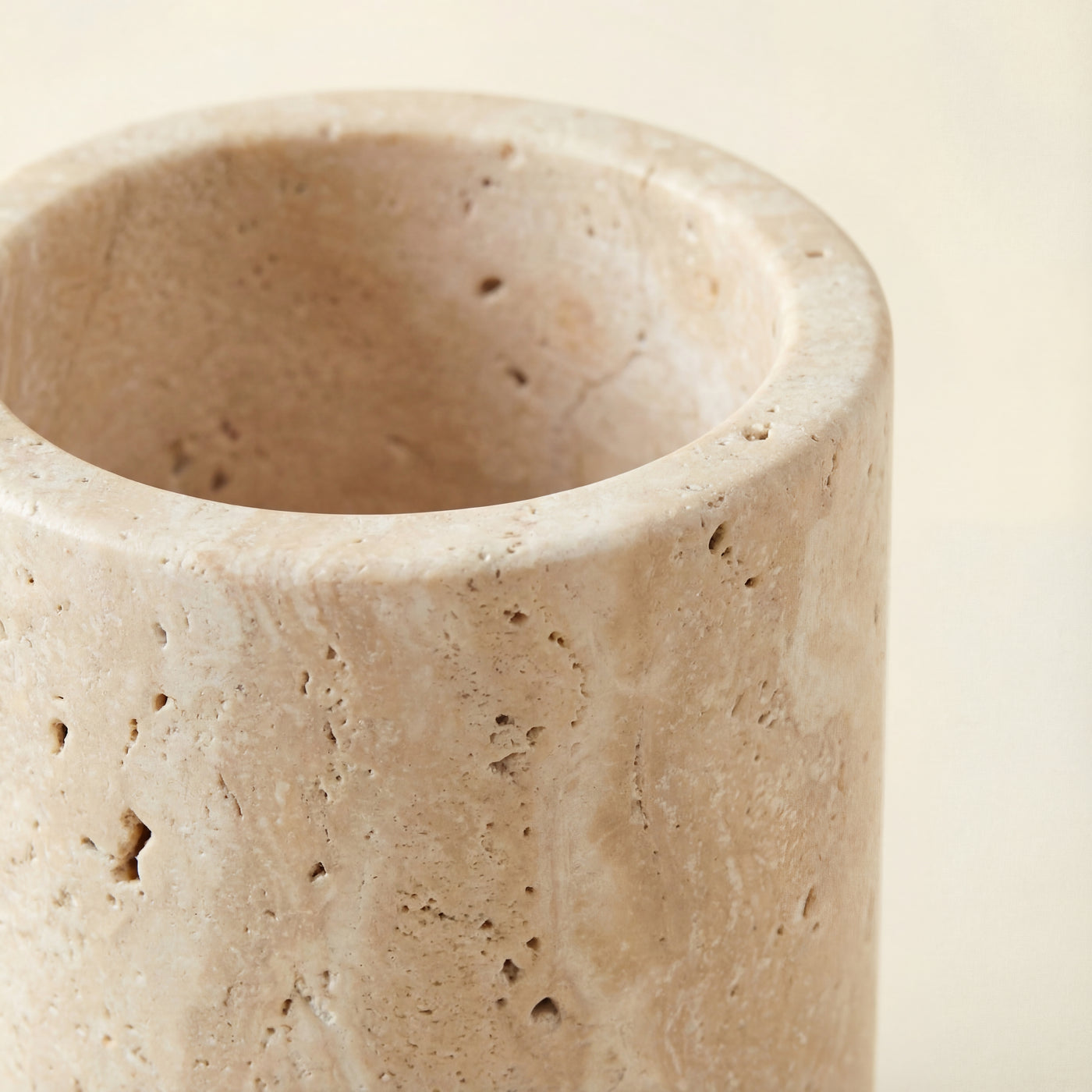 Bicchiere Portaspazzolini in Travertino - Collezione Minimal