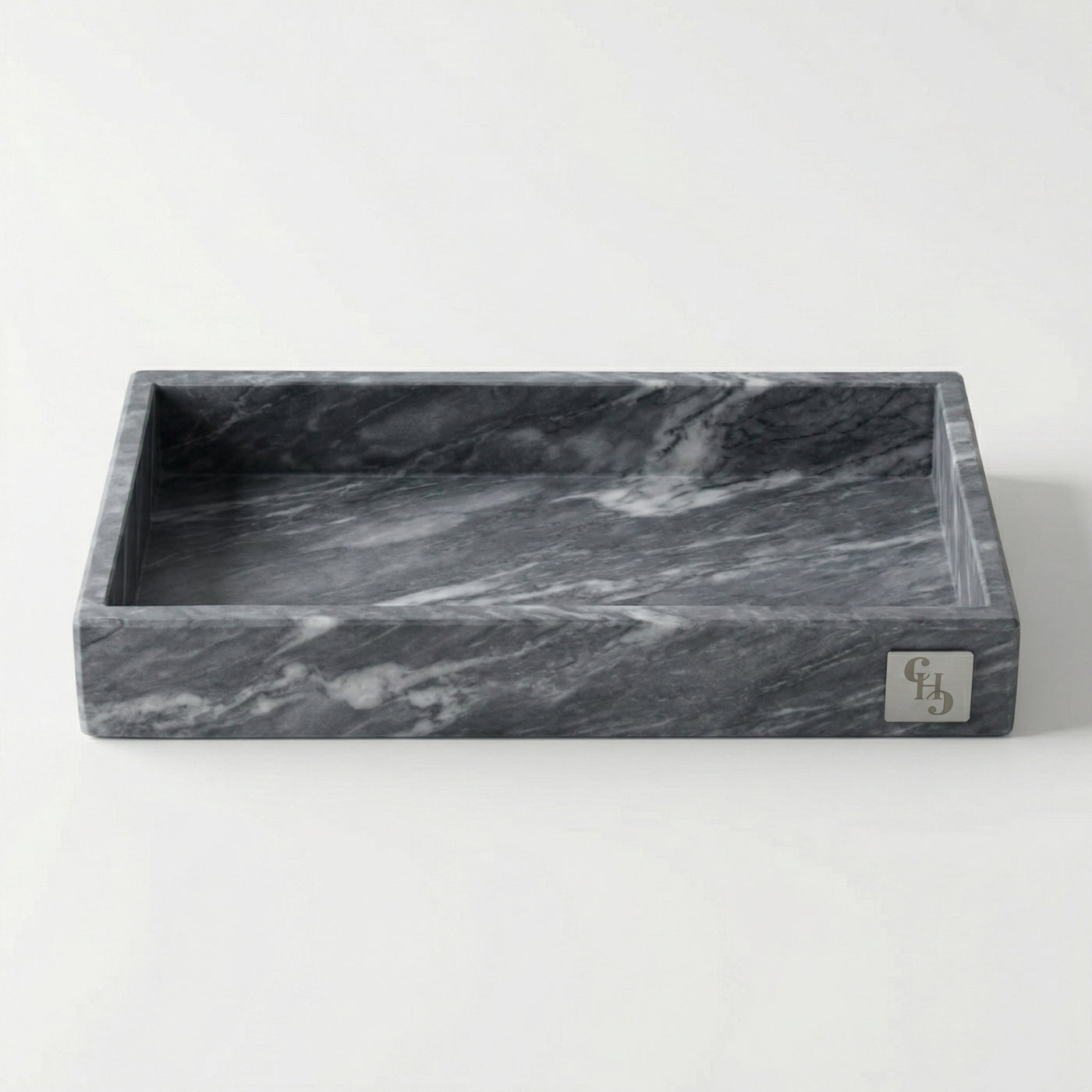 Vassoio Rettangolare in Marmo Grigio Bardiglio