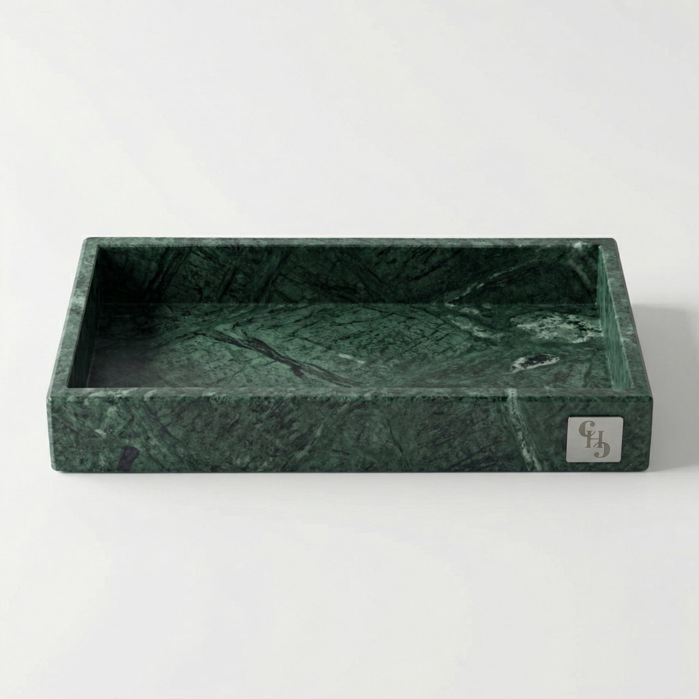 Vassoio Rettangolare in Marmo Verde Guatemala
