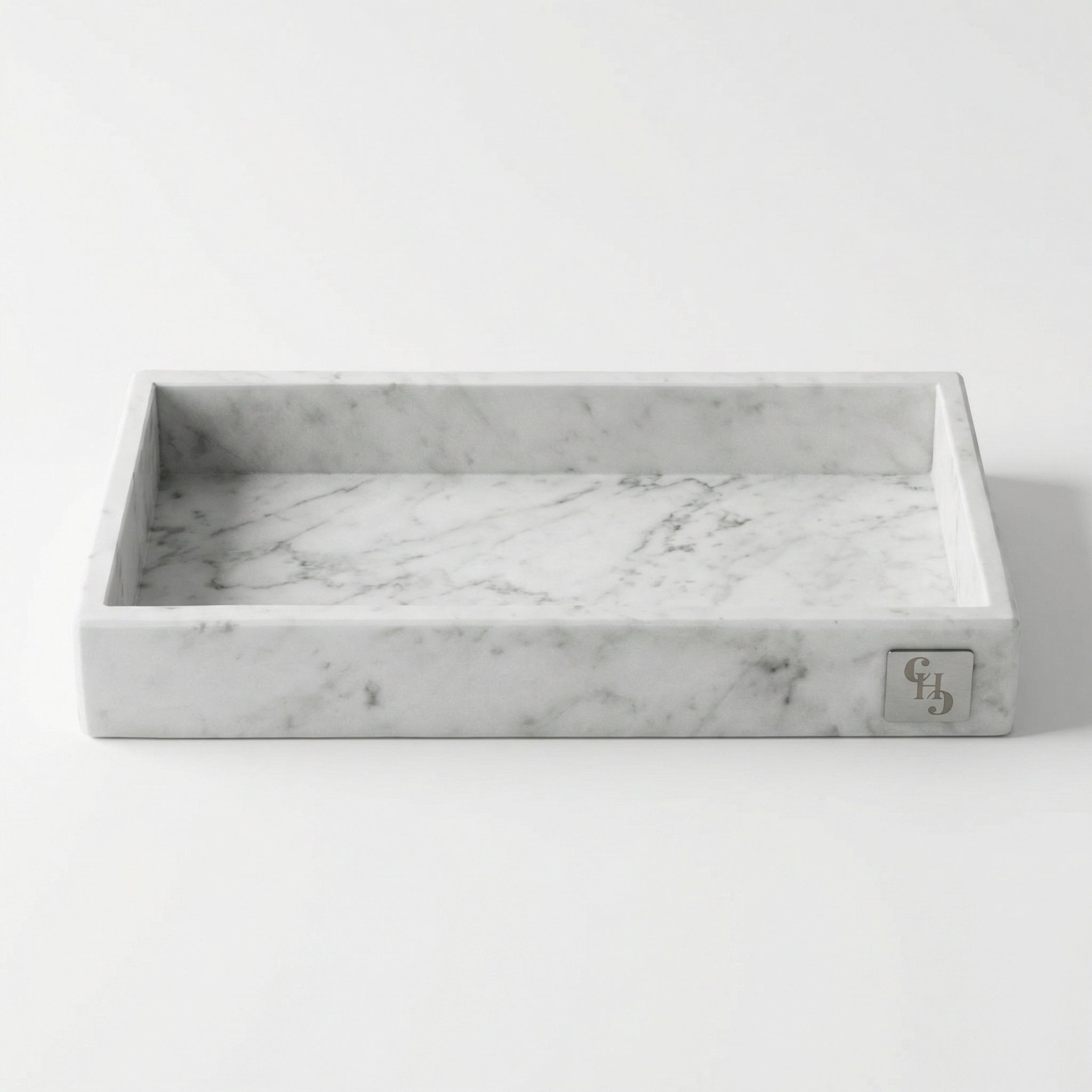 Vassoio Rettangolare in Marmo Bianco di Carrara - Design Artigianale