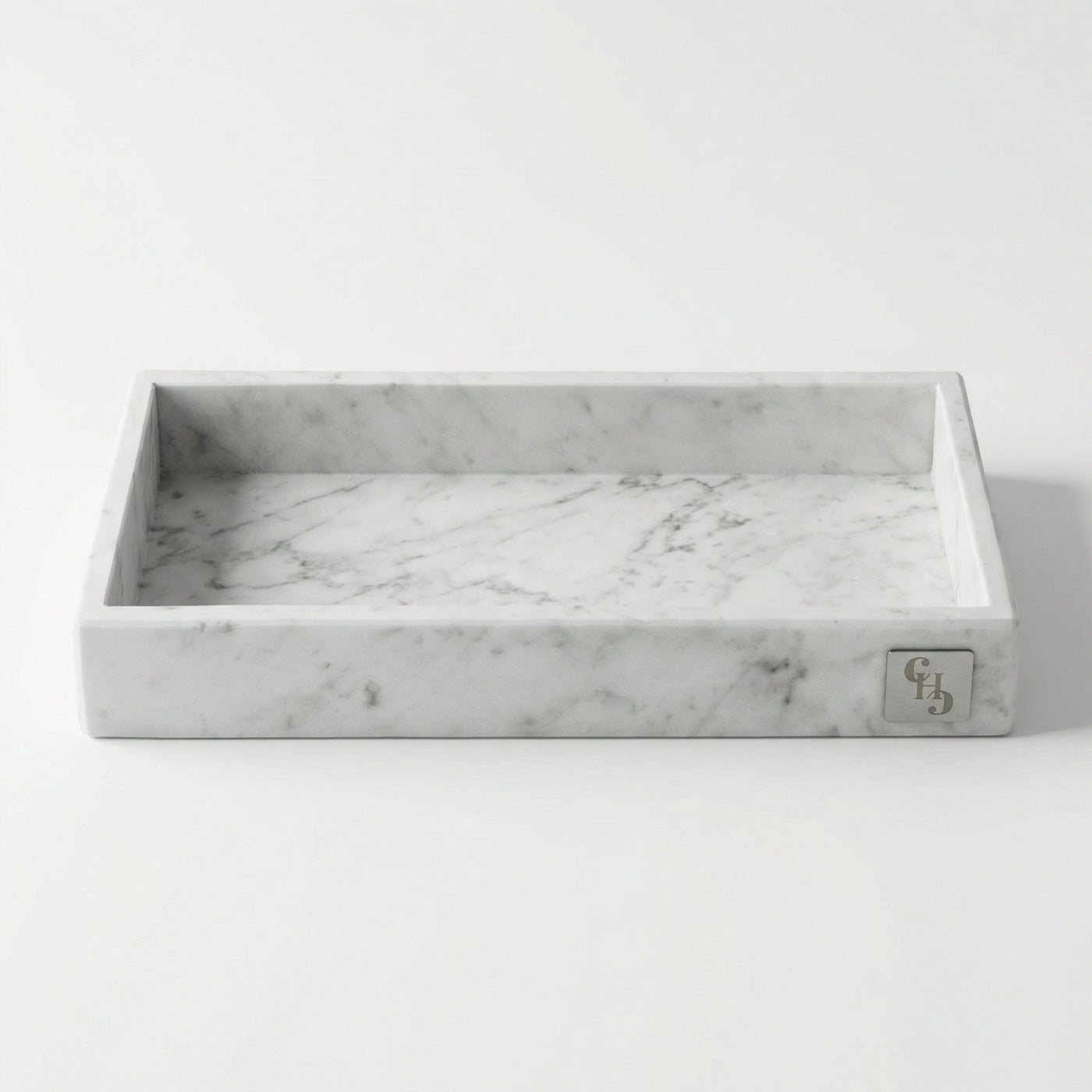 Vassoio Rettangolare in Marmo Bianco di Carrara - Design Artigianale