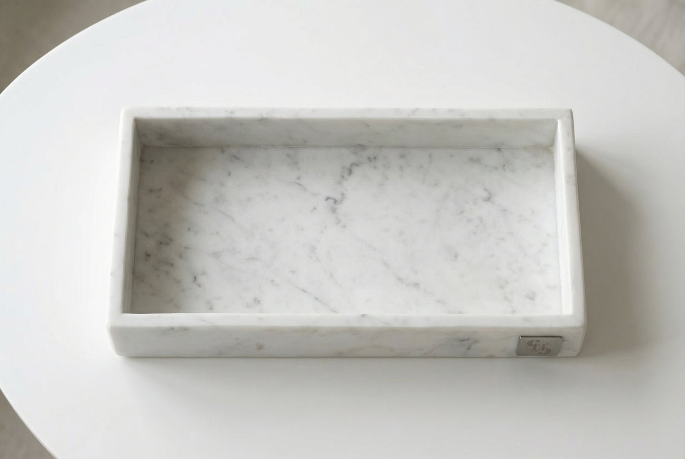 Vassoio Rettangolare in Marmo Bianco di Carrara - Design Artigianale