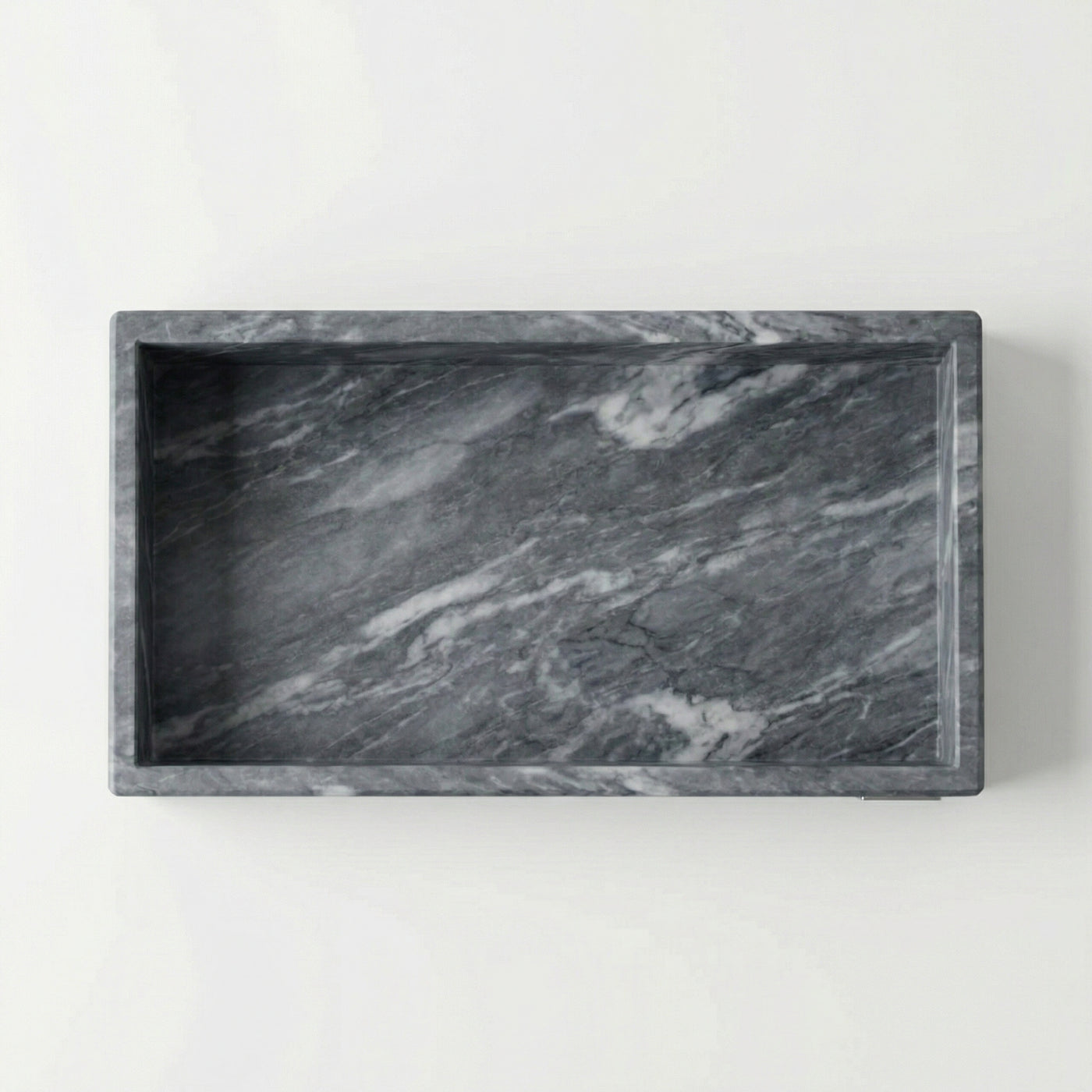 Vassoio Rettangolare in Marmo Grigio Bardiglio
