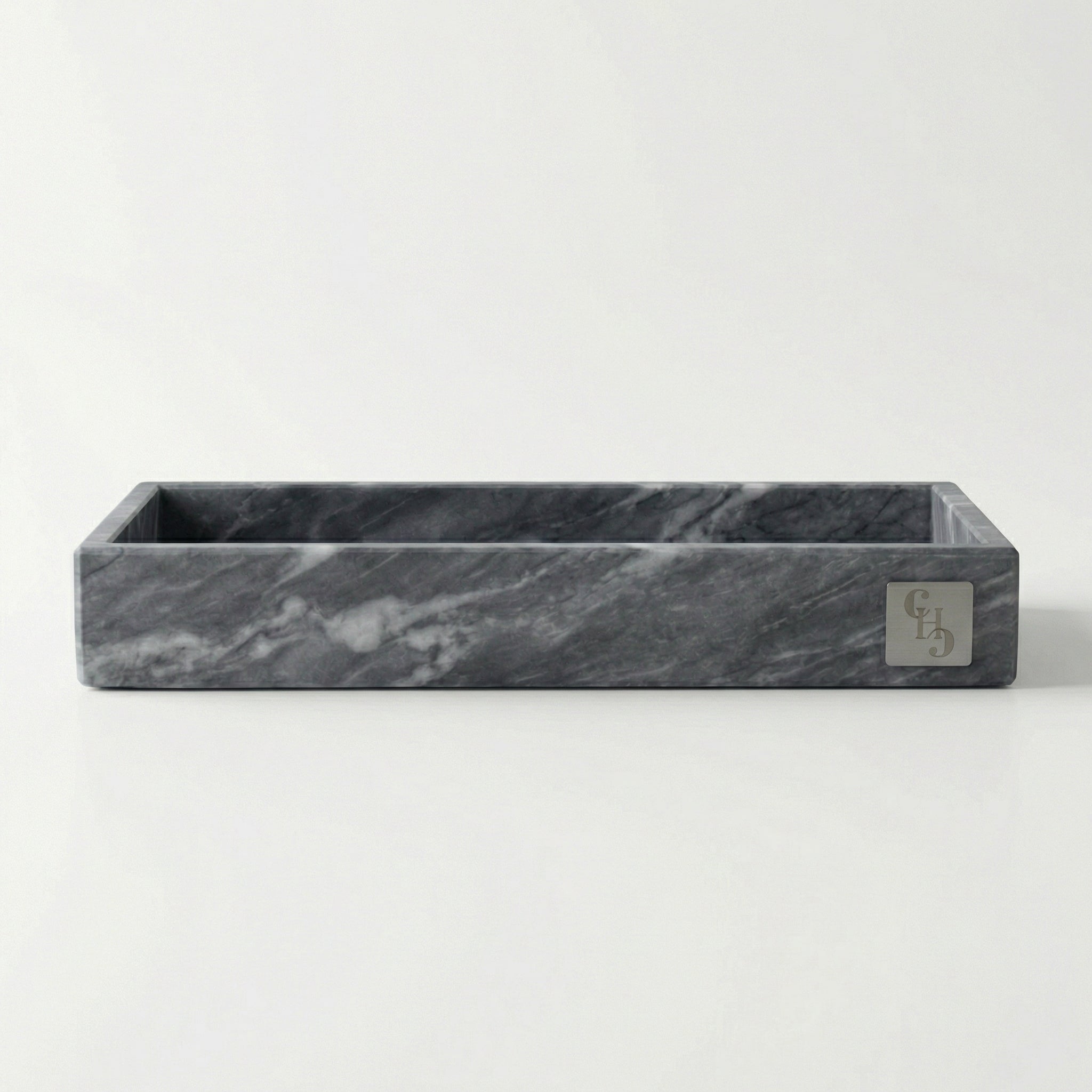 Vassoio Rettangolare in Marmo Grigio Bardiglio