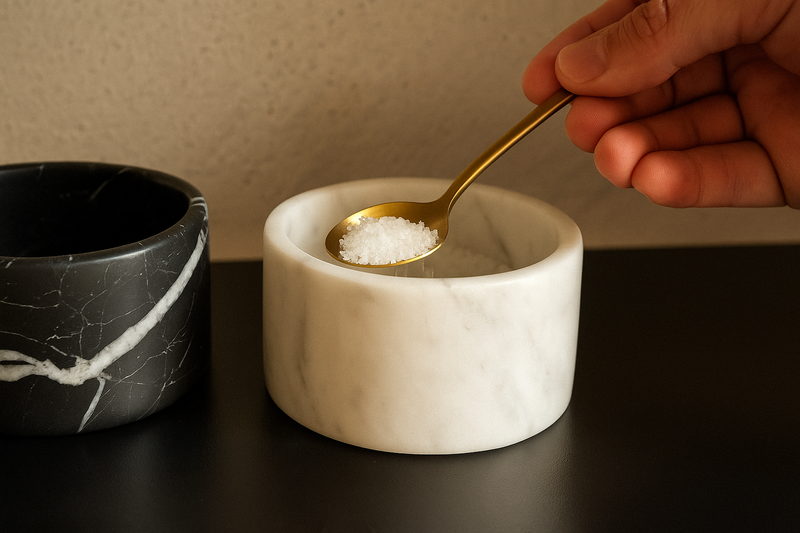 Set Pinch Pot in Marmo Nero Marquina e Bianco Carrara
