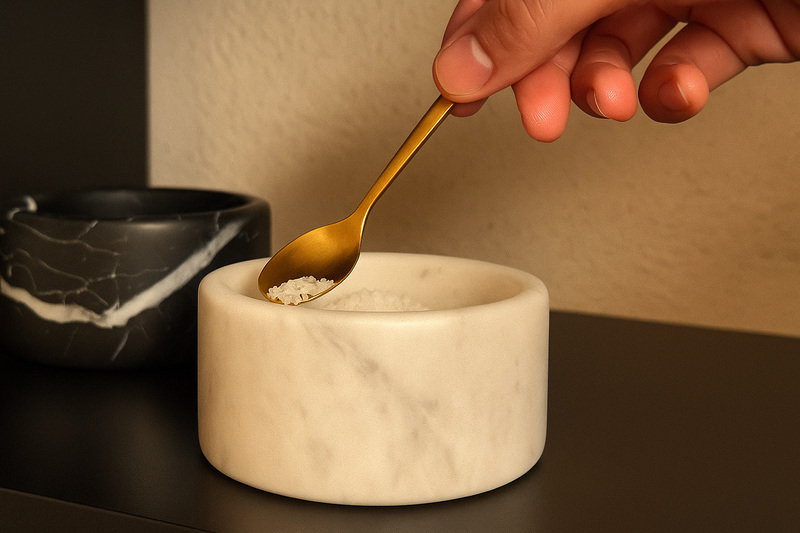 Set Pinch Pot in Marmo Nero Marquina e Bianco Carrara