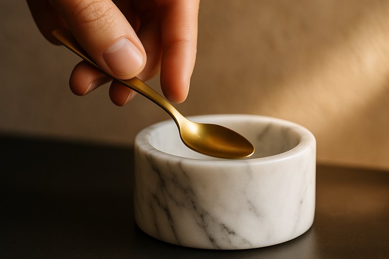 Set Pinch Pot in Marmo Nero Marquina e Bianco Carrara