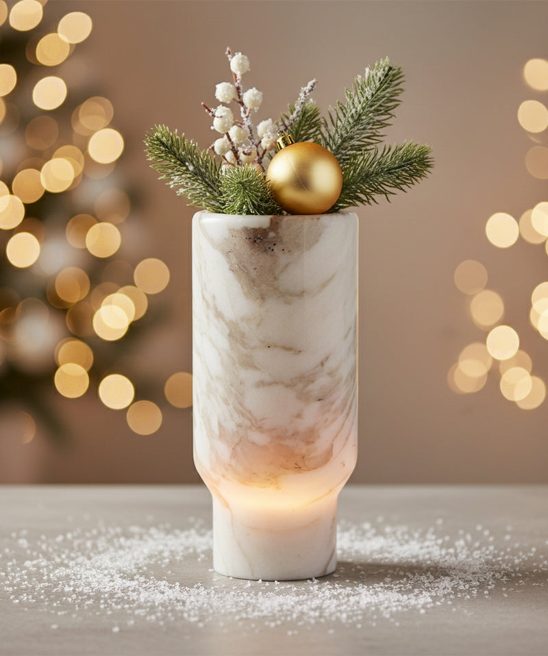 Vaso "Rocket" in Marmo Calacatta