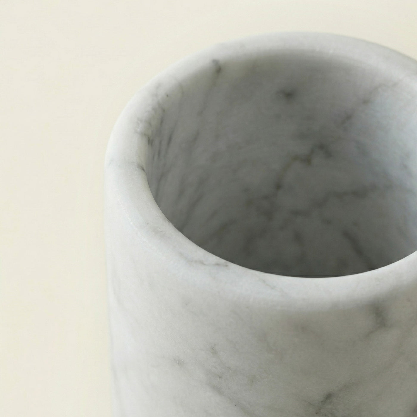 Bicchiere Portaspazzolini in Marmo Bianco Carrara - Collezione Minimal