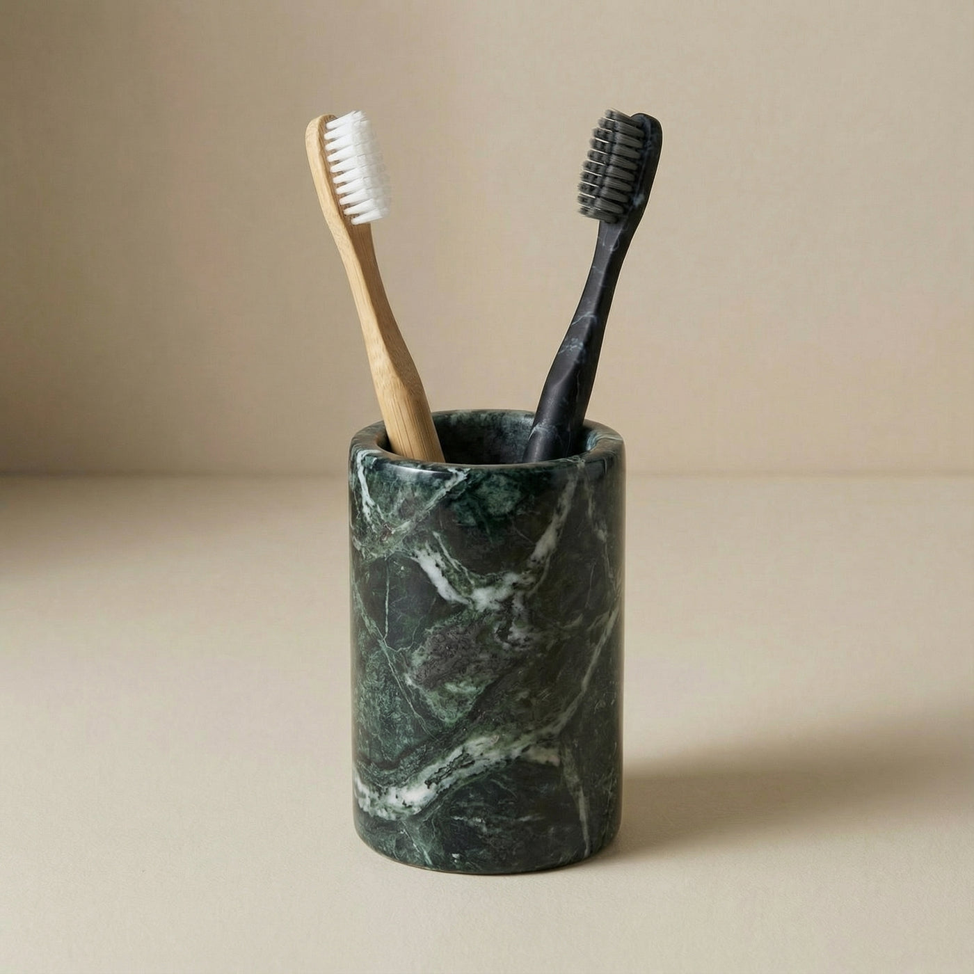 Bicchiere Portaspazzolini in Marmo Verde - Collezione Minimal