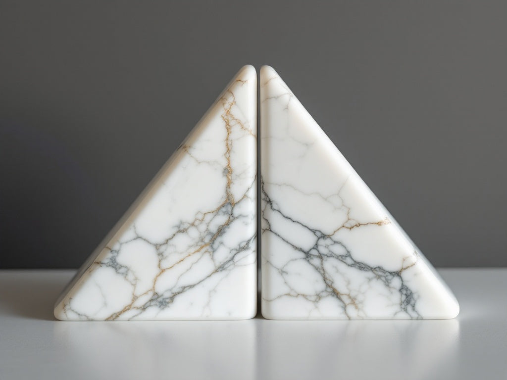 Ferma Libri Classic in Marmo Bianco di Carrara