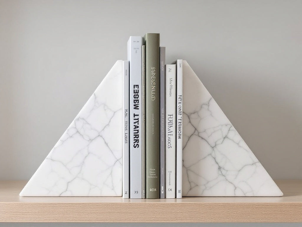 Ferma Libri Classic in Marmo Bianco di Carrara