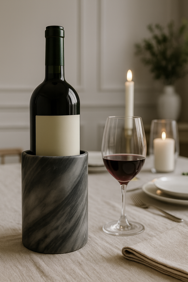 Porta Bottiglie in Marmo Bardiglio