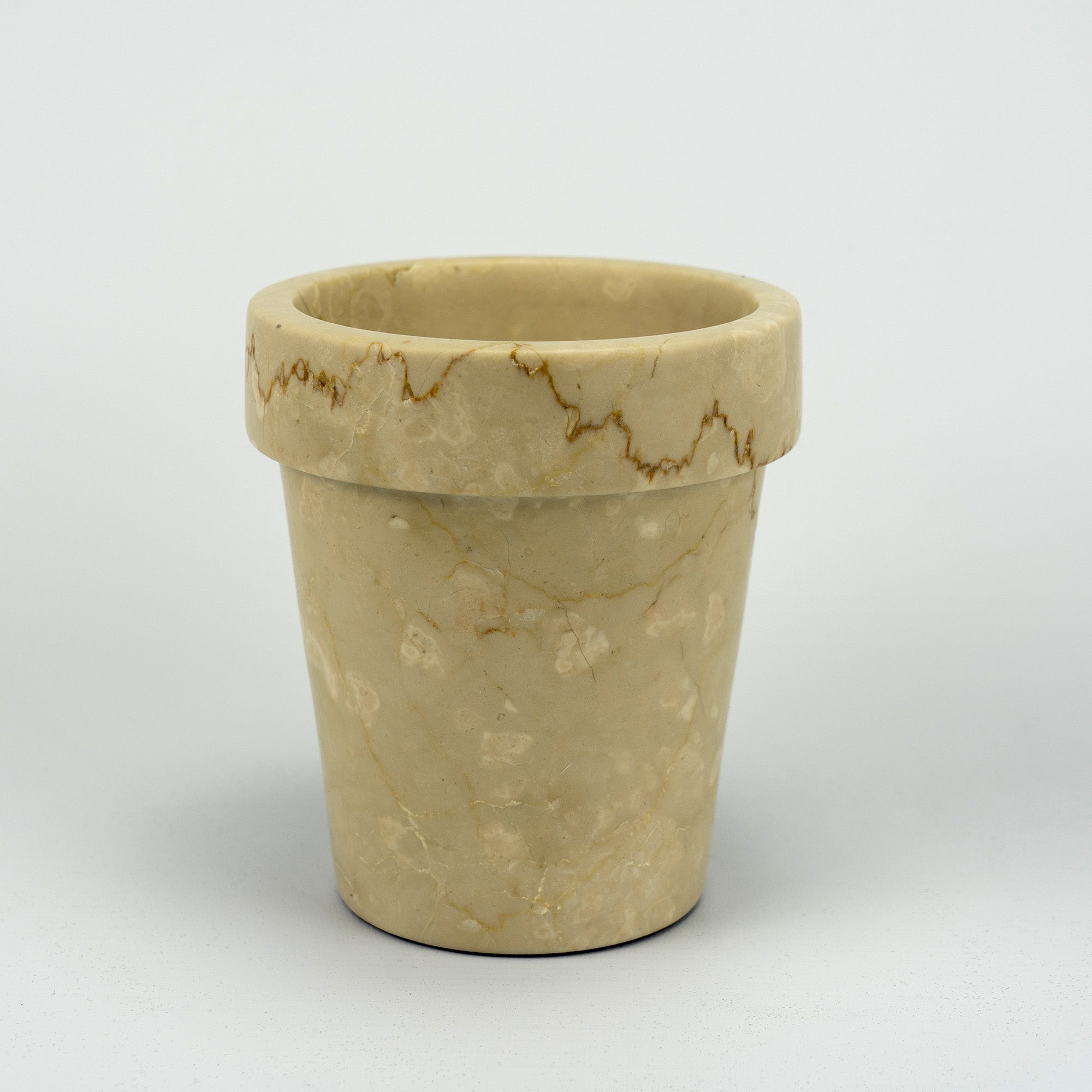 Vaso "Cactus" in Marmo Botticino