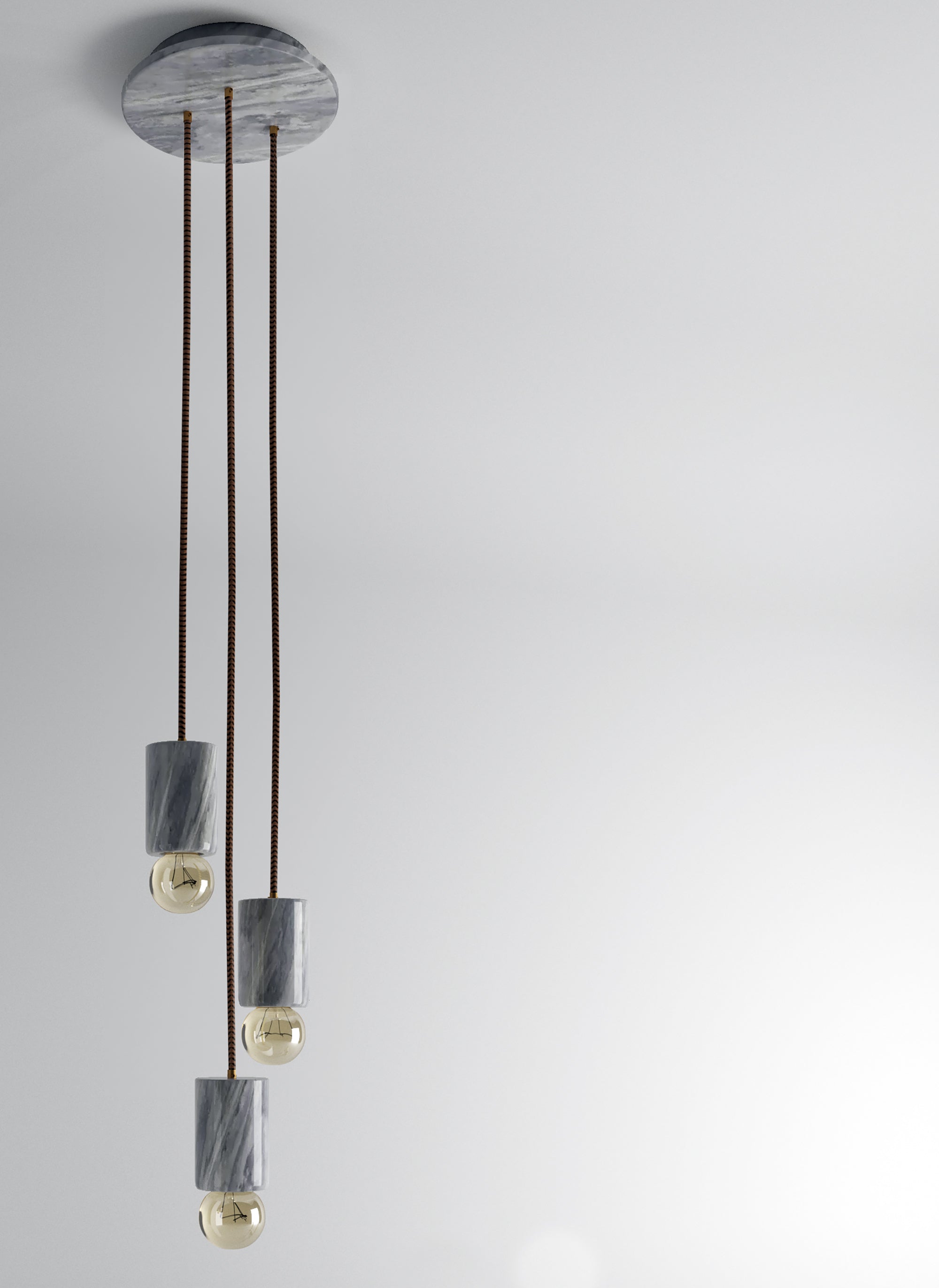 Lampadario in Marmo Grigio Bardiglio - Eleganza Artigianale per la Tua Casa