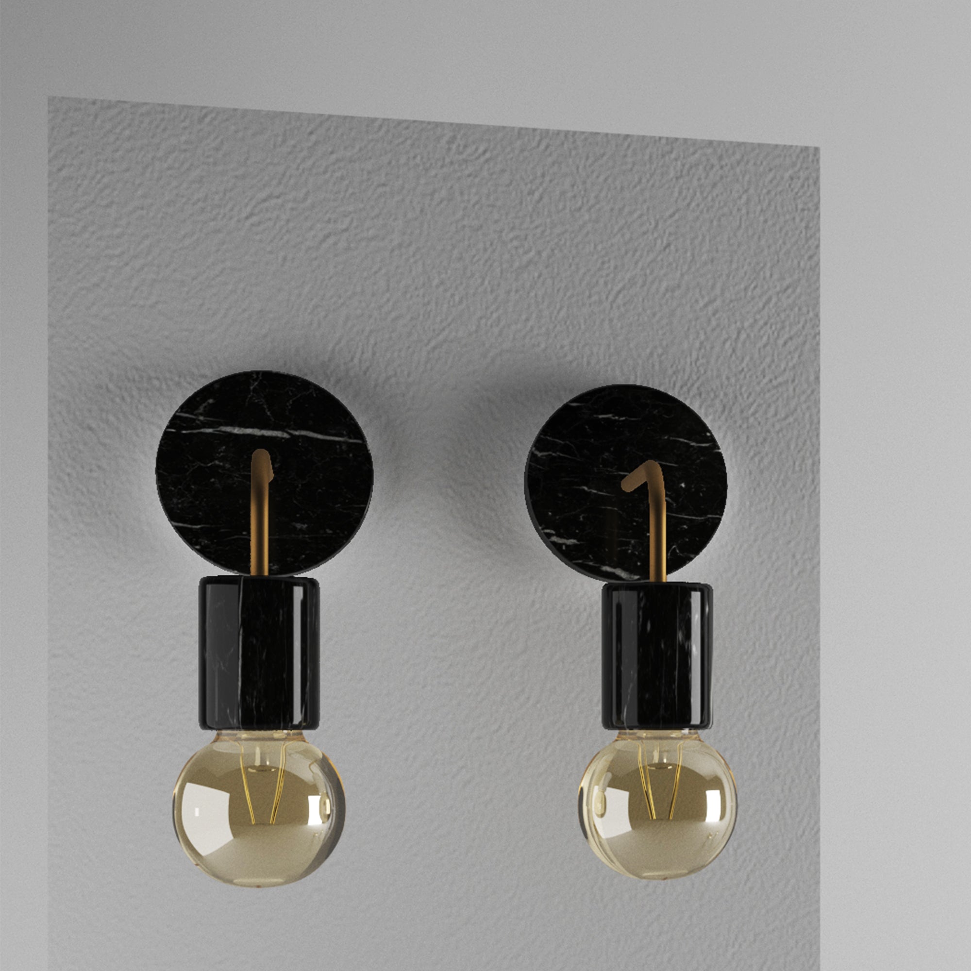 Applique in Marmo Nero Marquina - Eleganza Artigianale per la Tua Casa