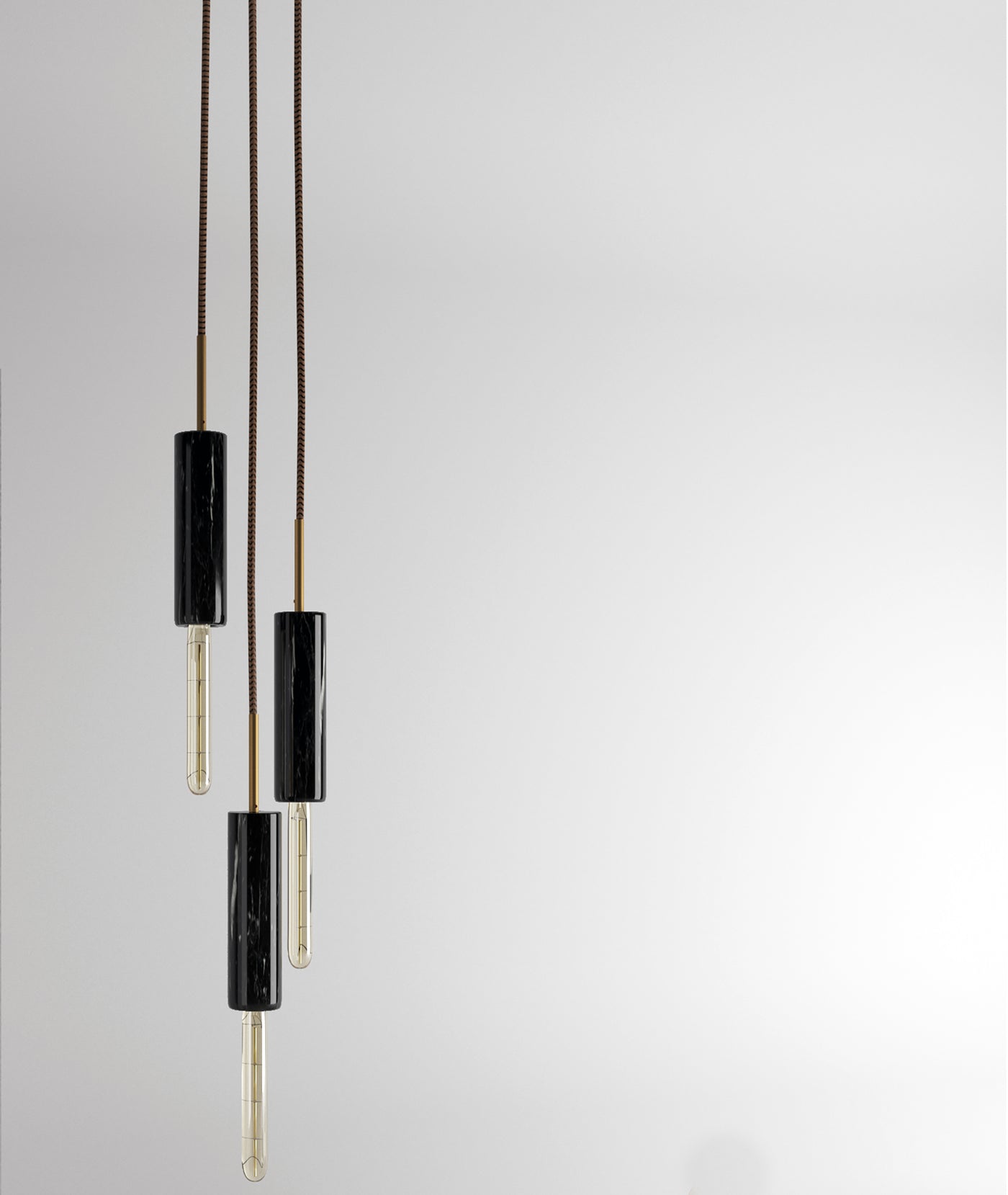 Lampadario in Marmo Nero Marquina con venature uniche, illuminazione elegante per la casa