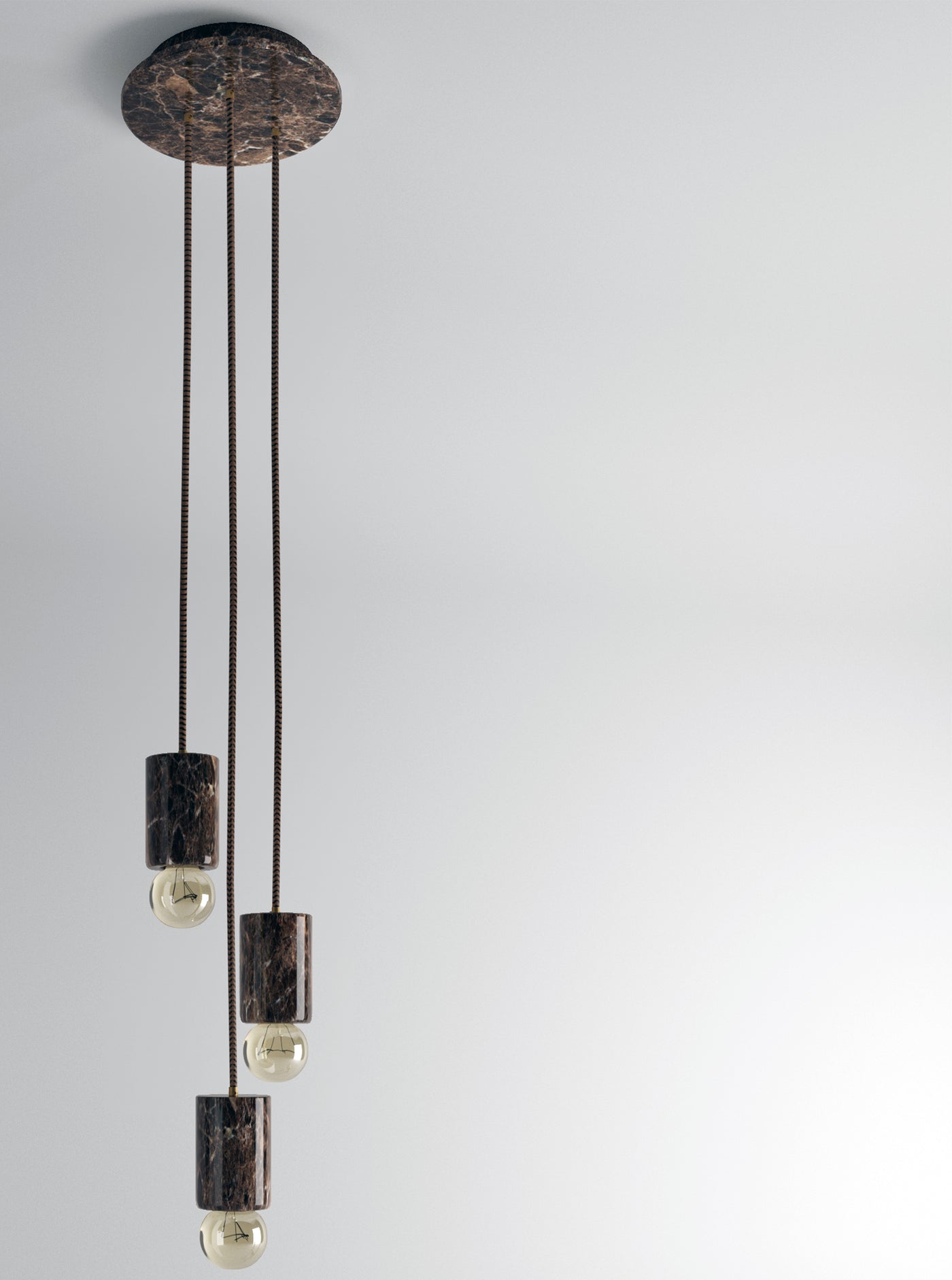 Lampadario in Marmo Emperador Dark - Eleganza Artigianale per la Tua Casa