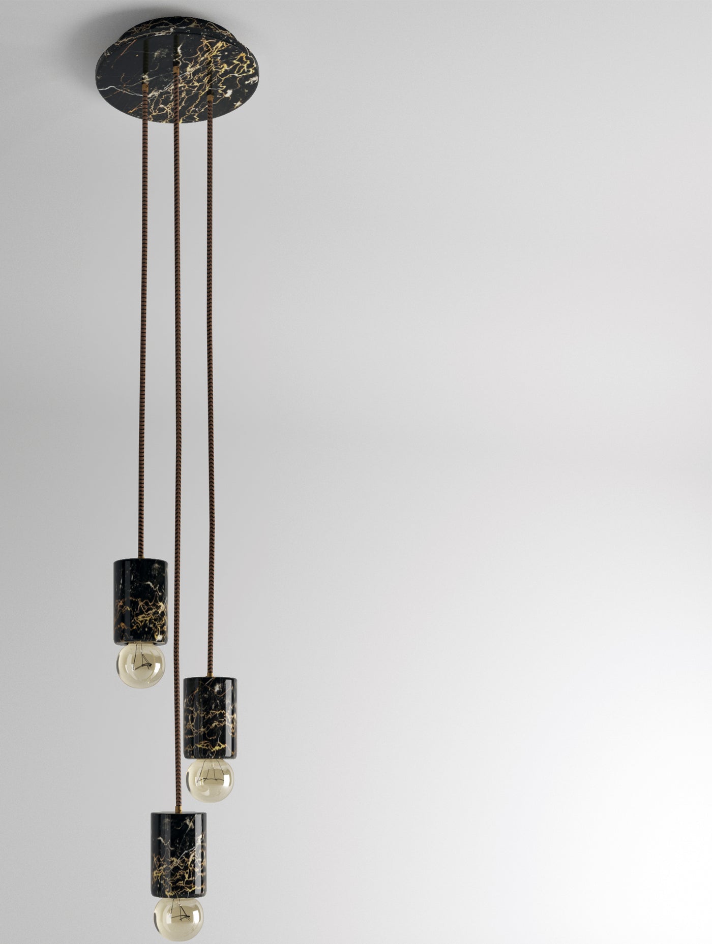 Lampadario in Marmo Portoro - Eleganza Artigianale per la Tua Casa