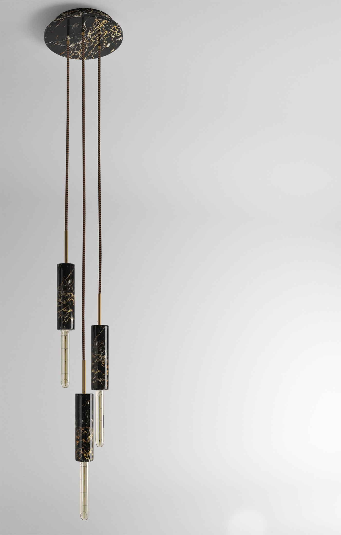 Lampadario in Marmo Portoro con venature dorate uniche, illuminazione elegante per la casa