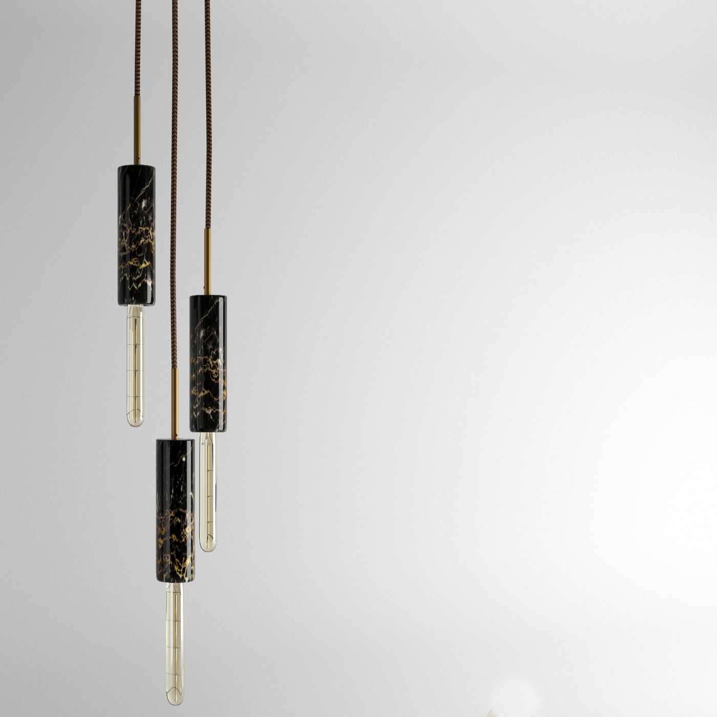 Lampadario in Marmo Portoro con venature dorate uniche, illuminazione elegante per la casa