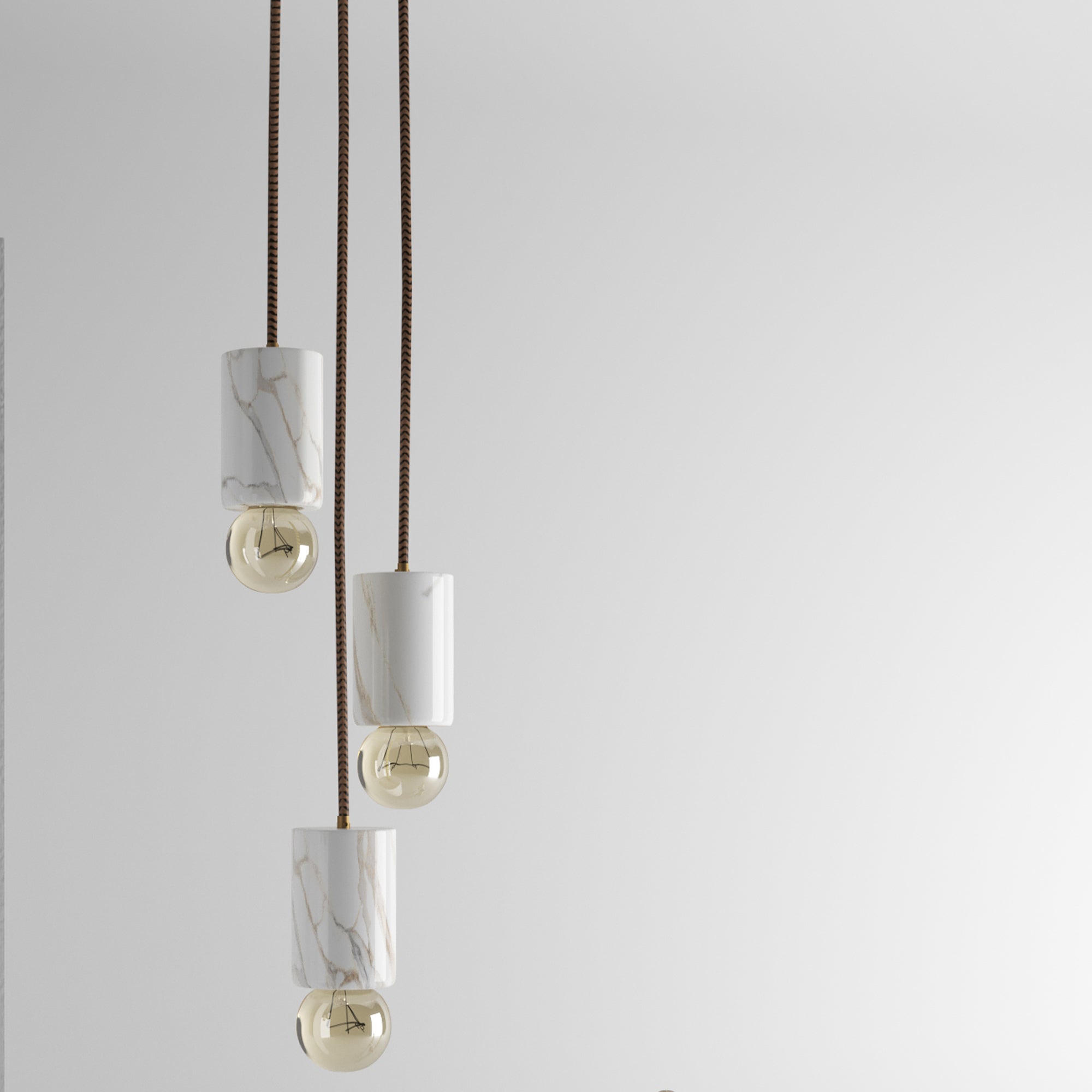 Lampadario in Marmo Calacatta - Eleganza Artigianale per la Tua Casa