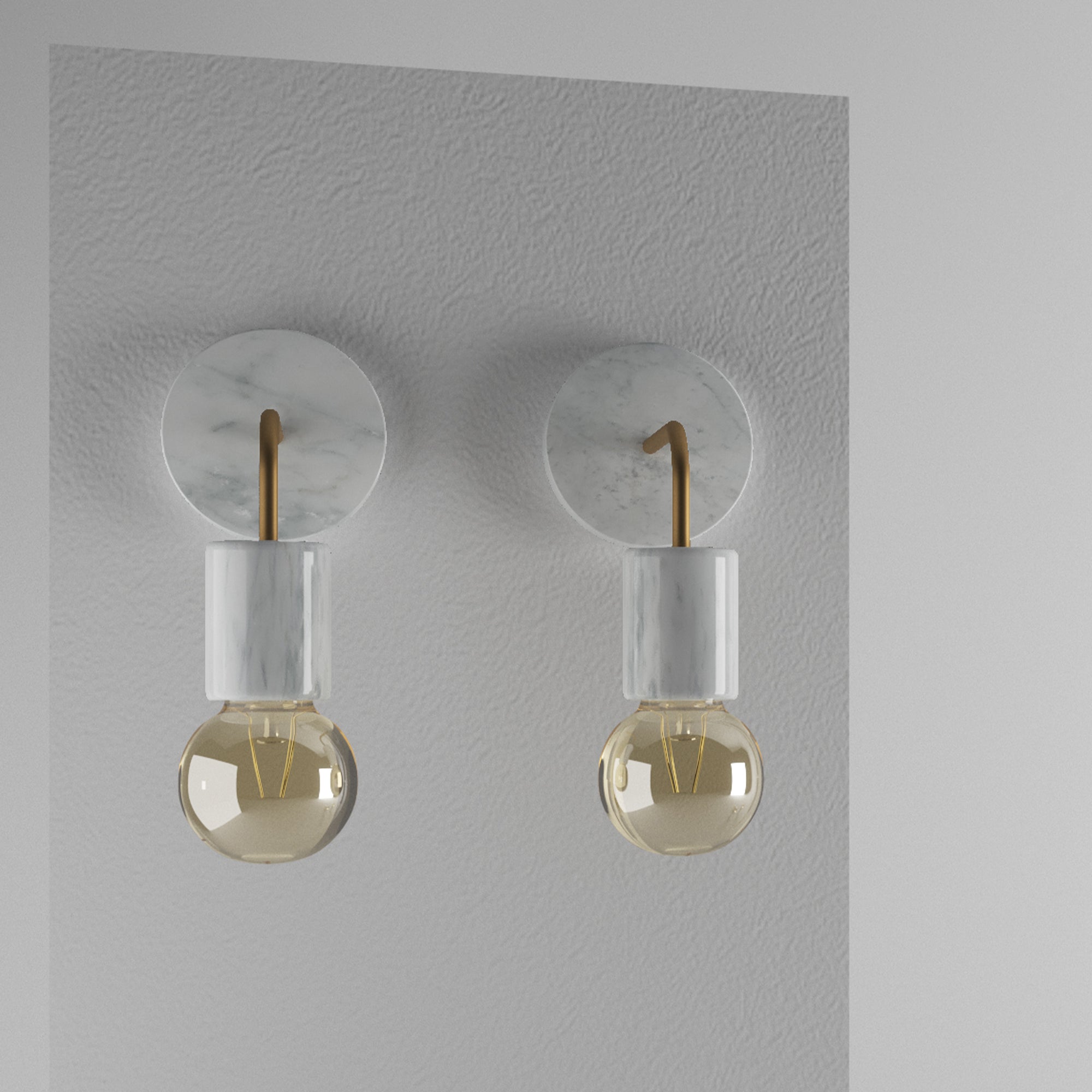 Applique in Marmo Bianco Carrara con venature uniche, illuminazione elegante per la casa