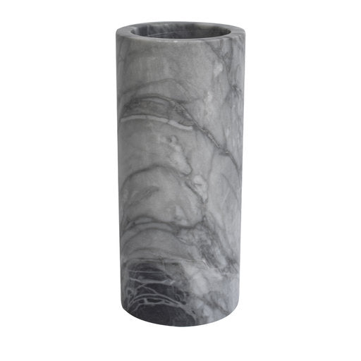 Vaso Cylinder in Marmo Grigio Bardiglio