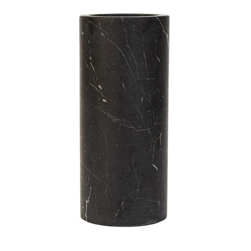 Vaso Cylinder in Marmo Nero Marquina